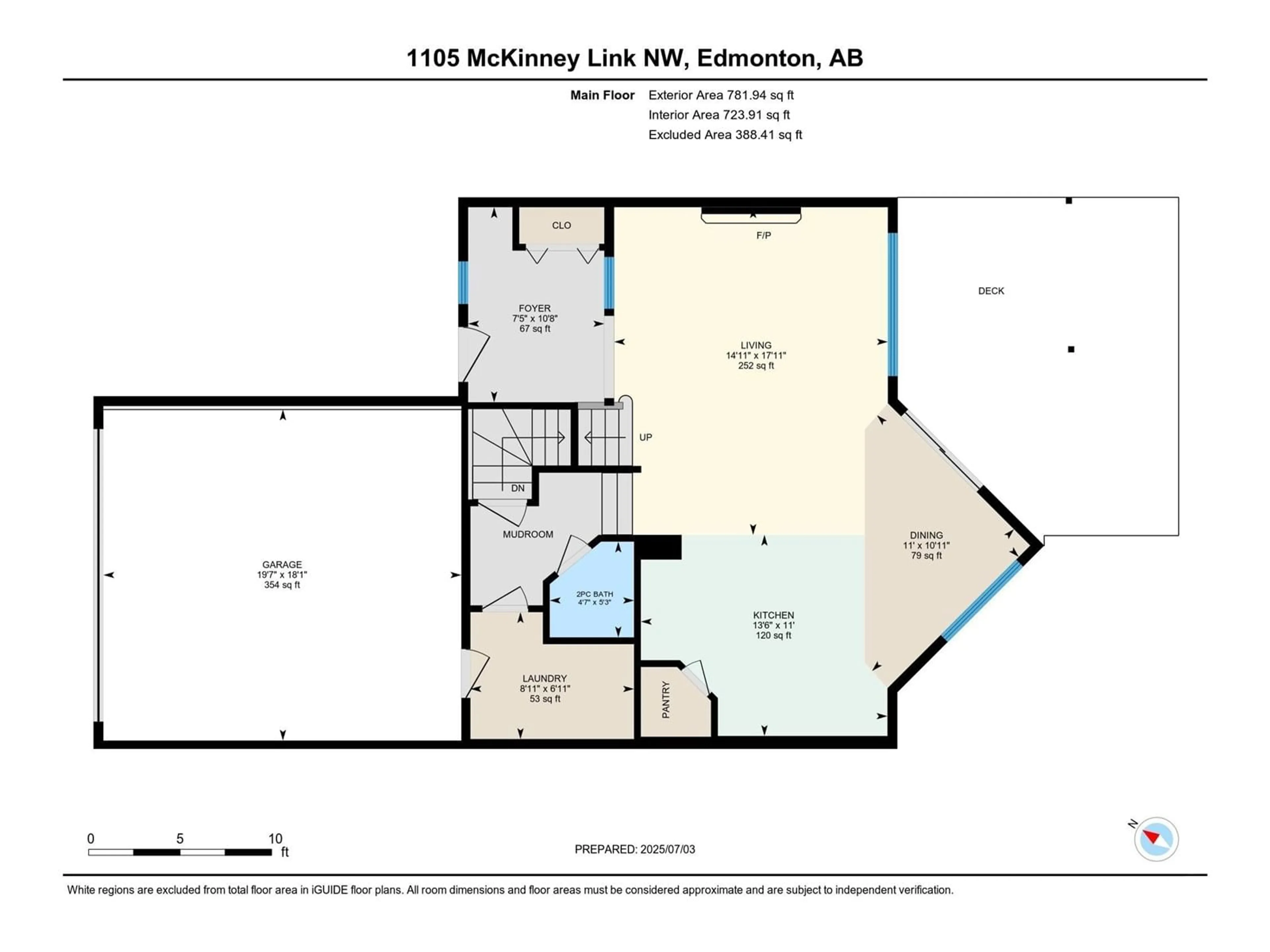 Floor plan for LI NW - 1105 MCKINNEY LINK, Edmonton Alberta T6R0B8