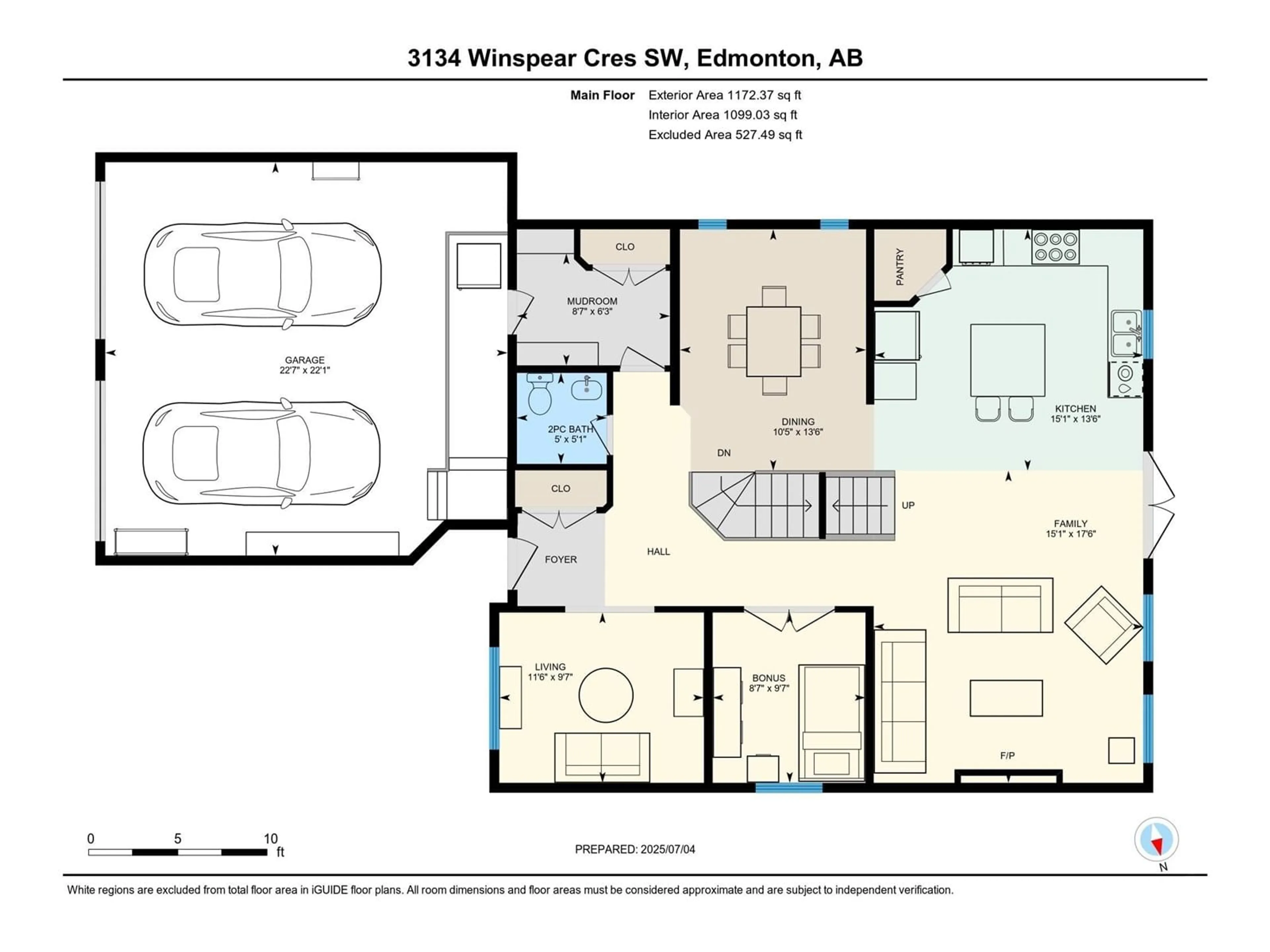 Floor plan for 3134 WINSPEAR CR, Edmonton Alberta T6X1P3