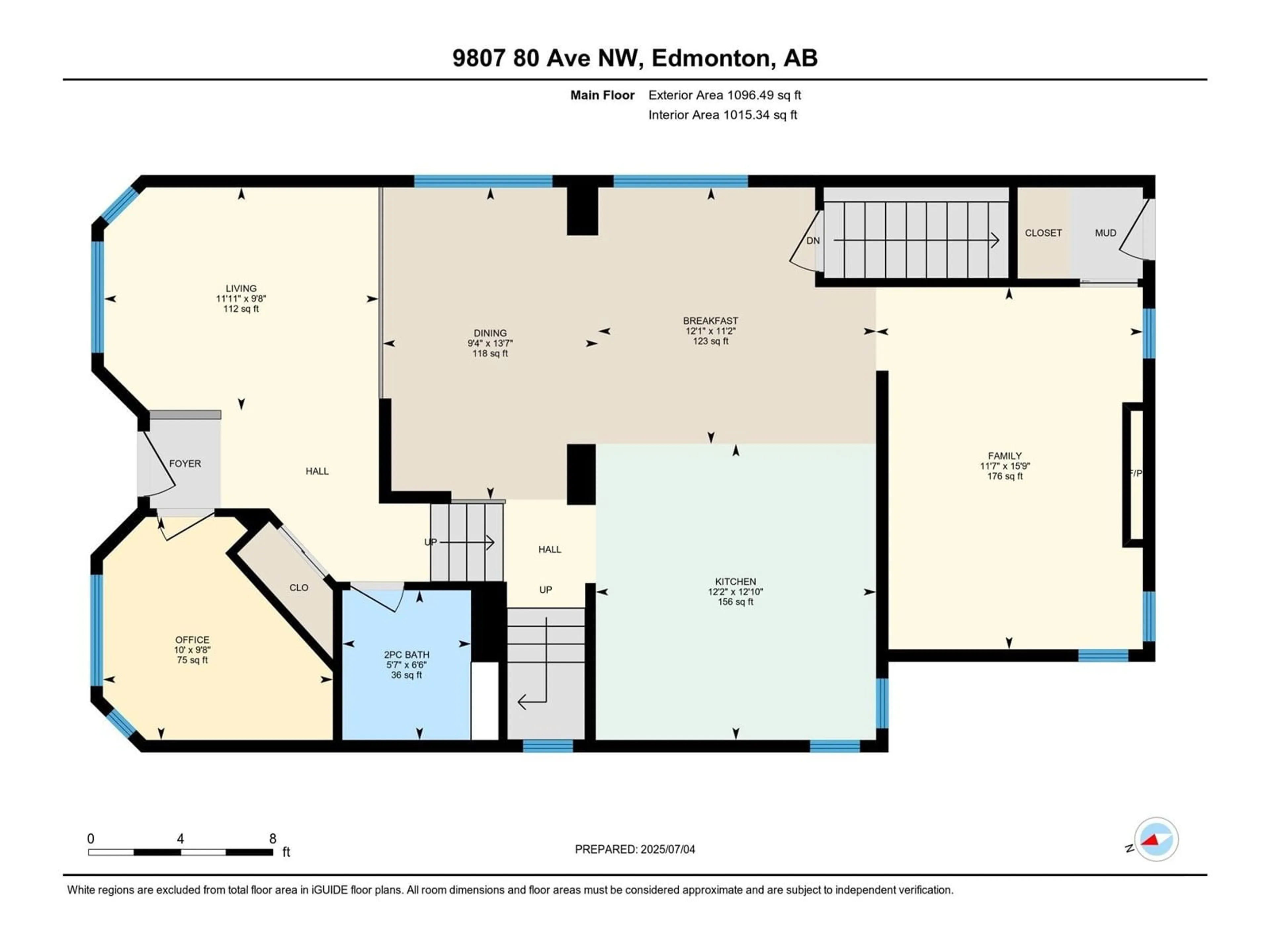 Floor plan for 9807 80 AV, Edmonton Alberta T6E1S9