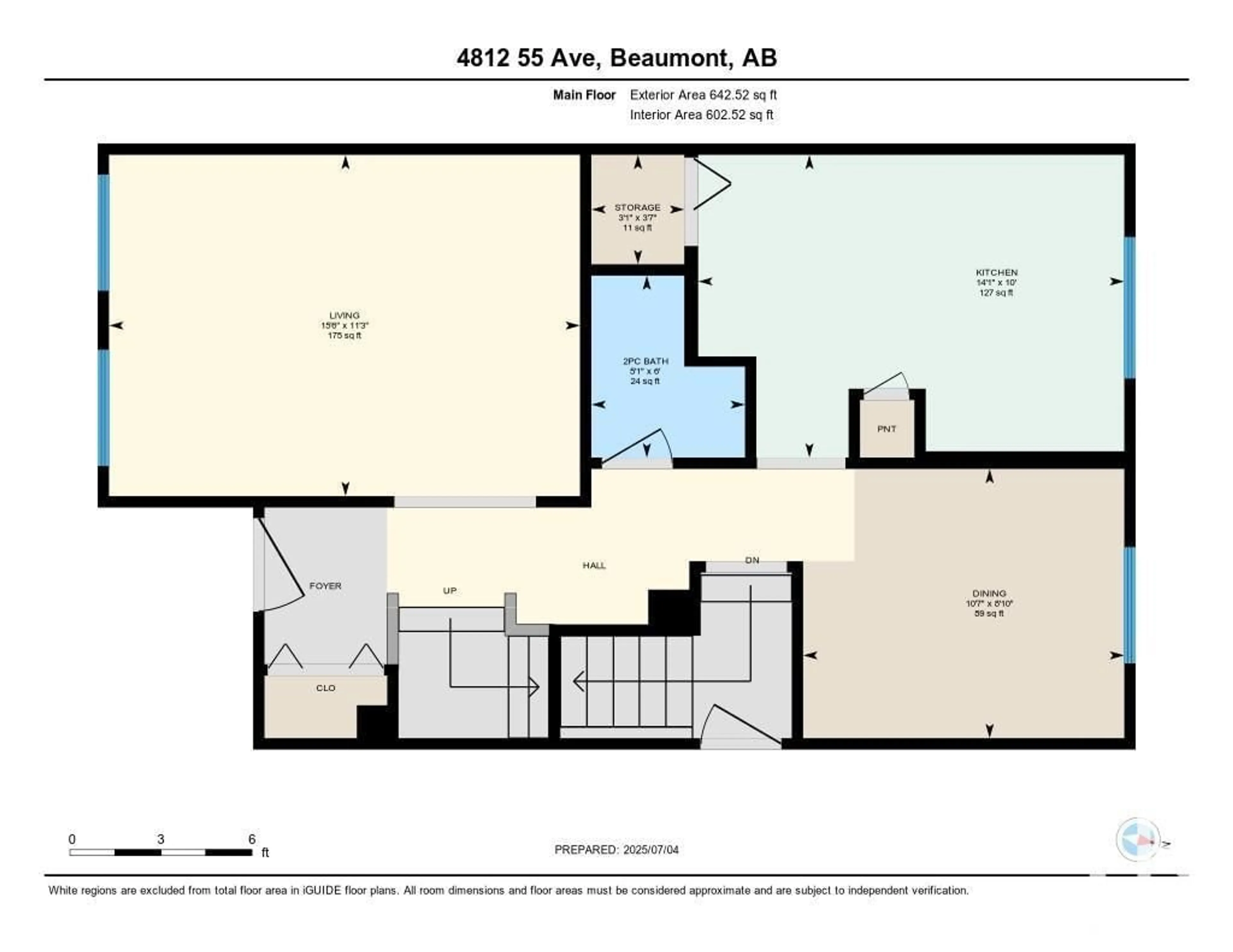 Floor plan for 4812 55 AV, Beaumont Alberta T4X1J8