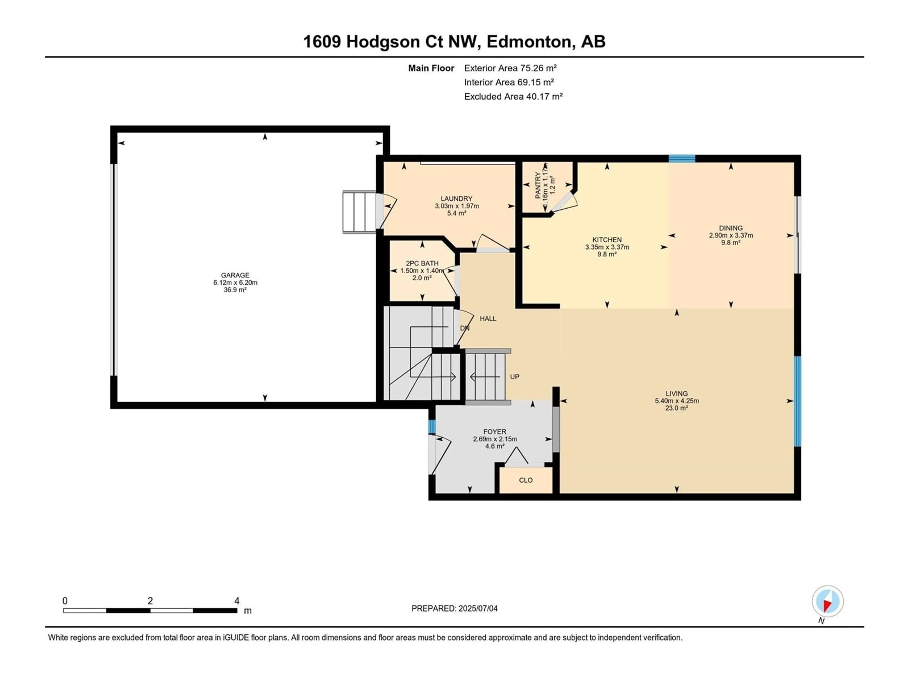 Floor plan for 1609 HODGSON CO, Edmonton Alberta T6R3R5