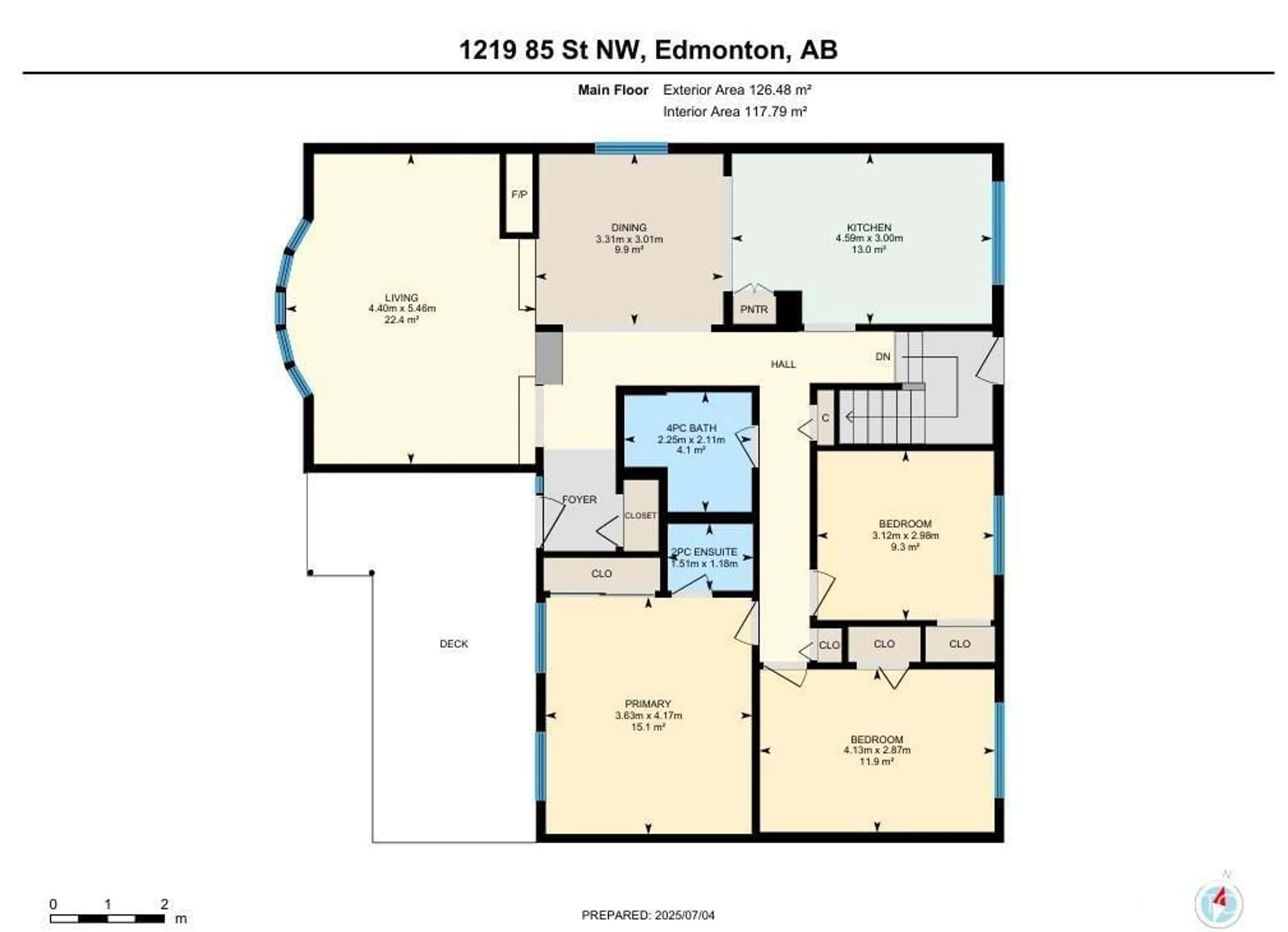 Floor plan for NW - 1219 85 ST, Edmonton Alberta T6K1X7