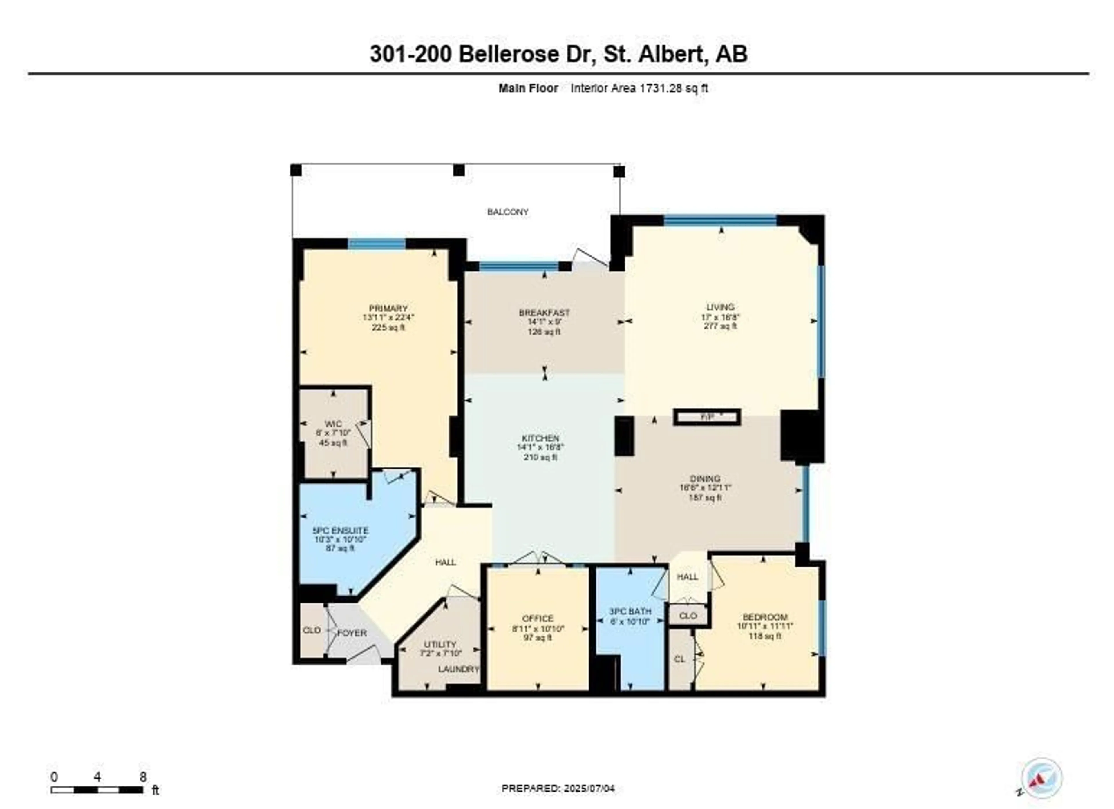 Floor plan for #301 - 200 BELLEROSE DR, St. Albert Alberta T8N7P7