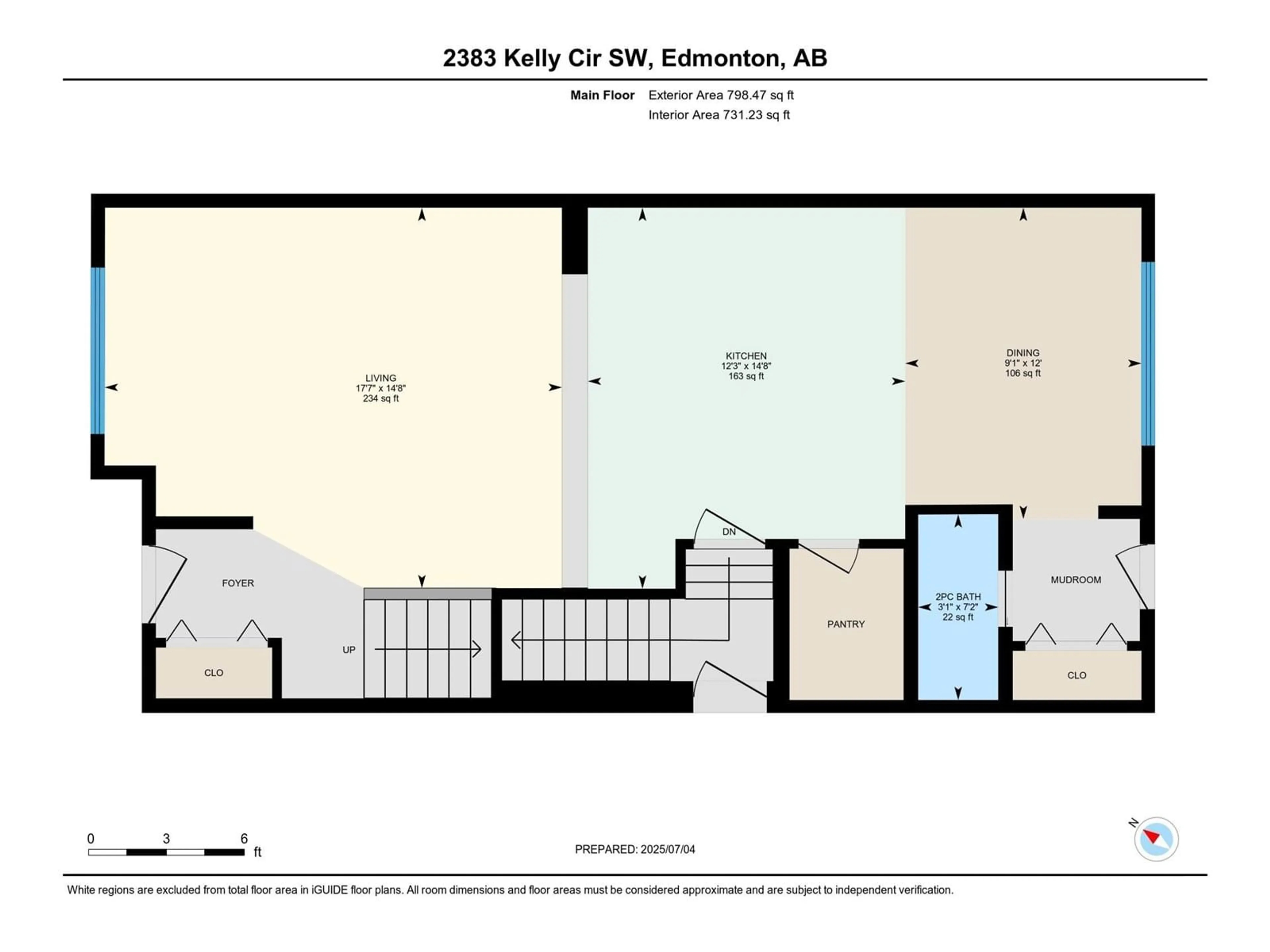 Floor plan for 2383 KELLY CI, Edmonton Alberta T6W4G3