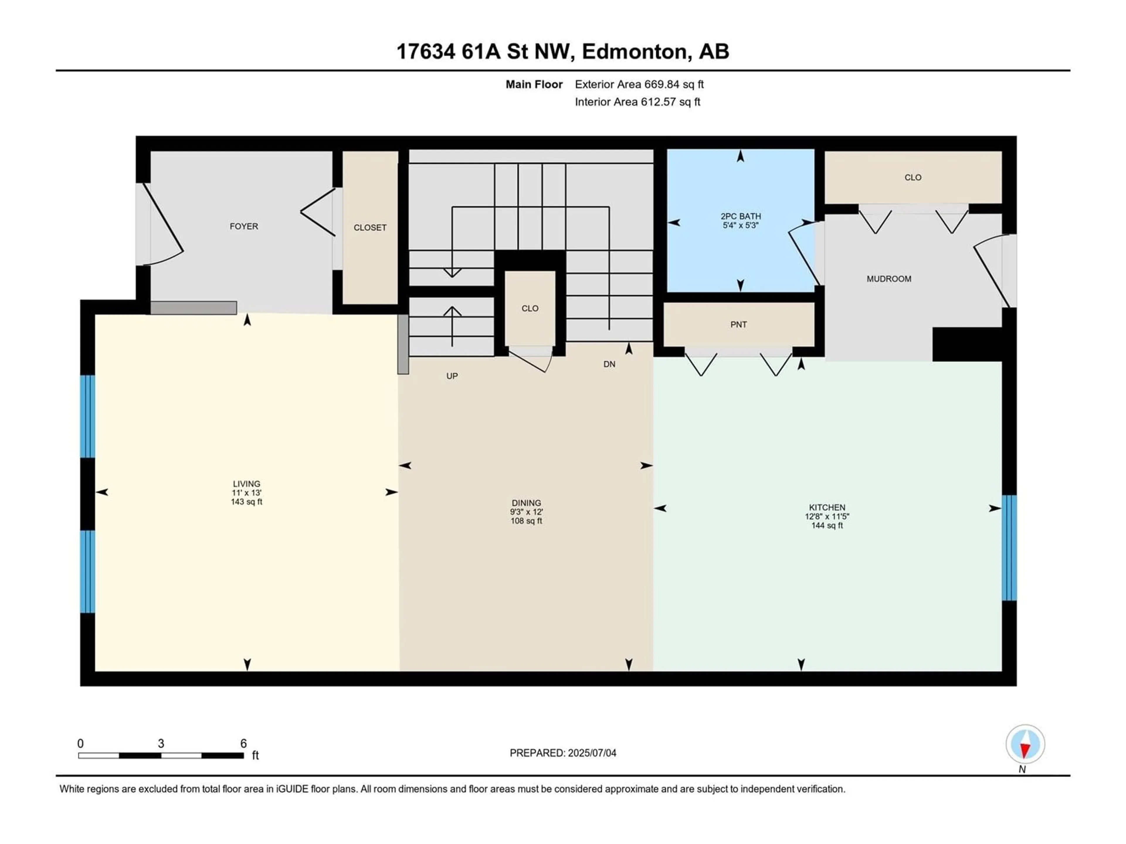 Floor plan for NW - 17634 61A ST, Edmonton Alberta T5Y3N9