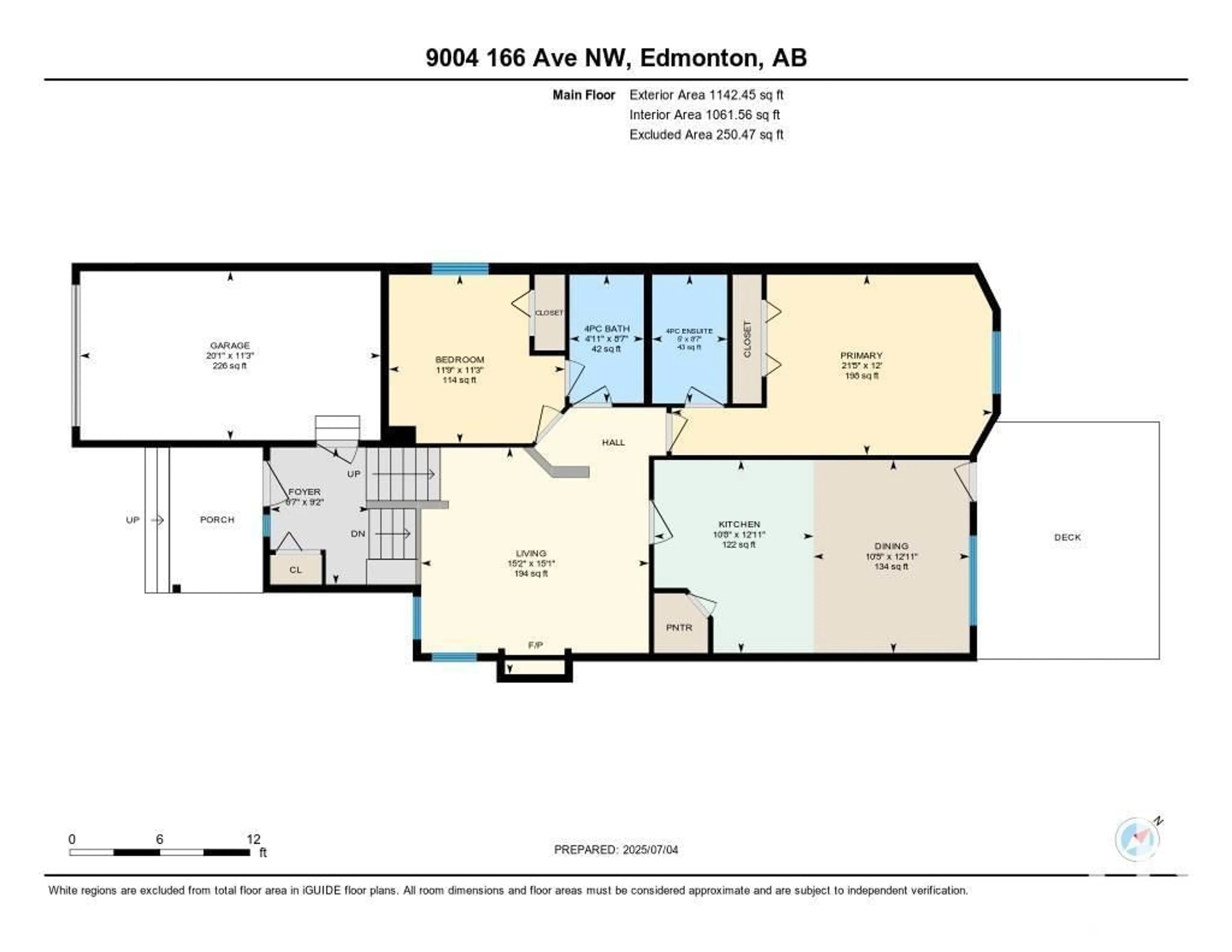 Floor plan for NW - 9004 166 AV, Edmonton Alberta T5Z3H5