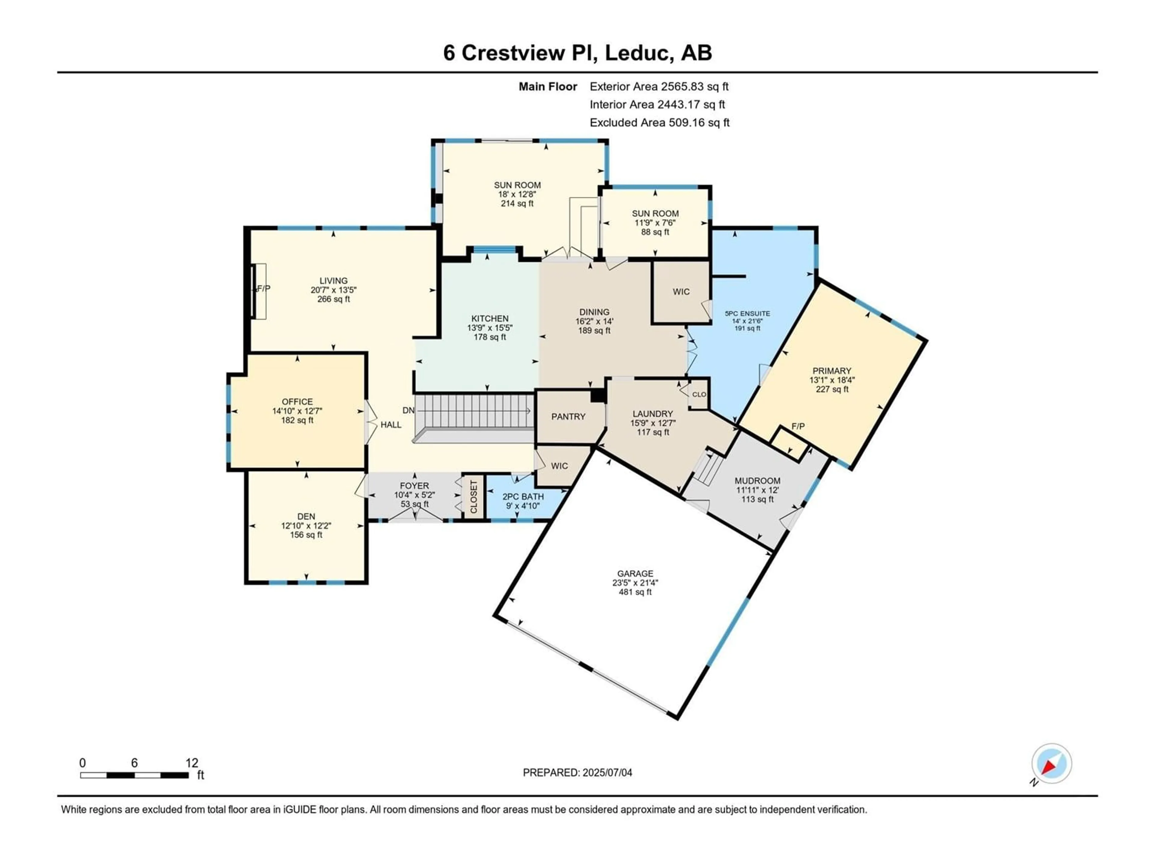 Floor plan for 6 CRESTVIEW PL, Leduc Alberta T9E5K9