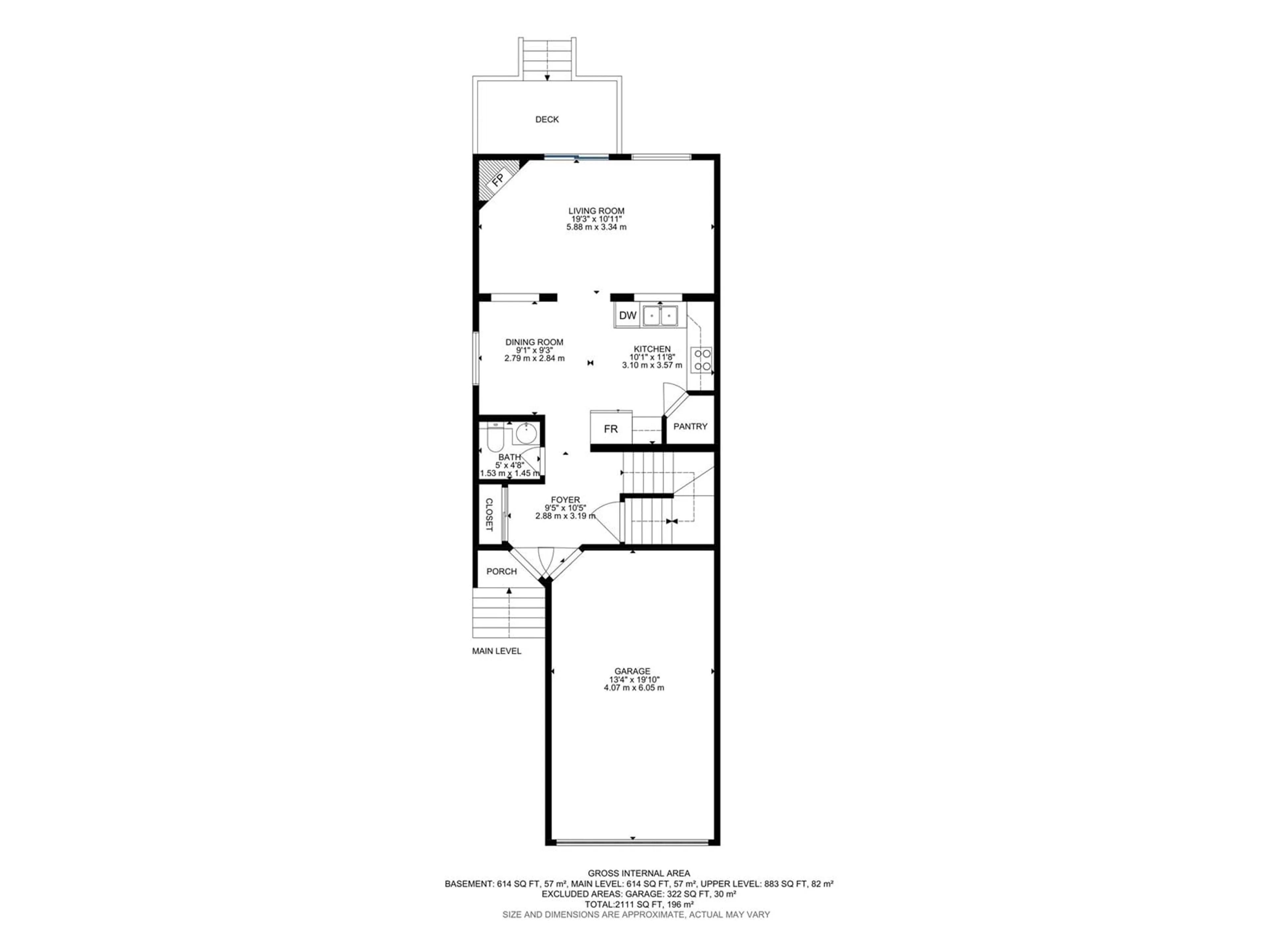 Floor plan for 5119 164 AV, Edmonton Alberta T5Y0H5