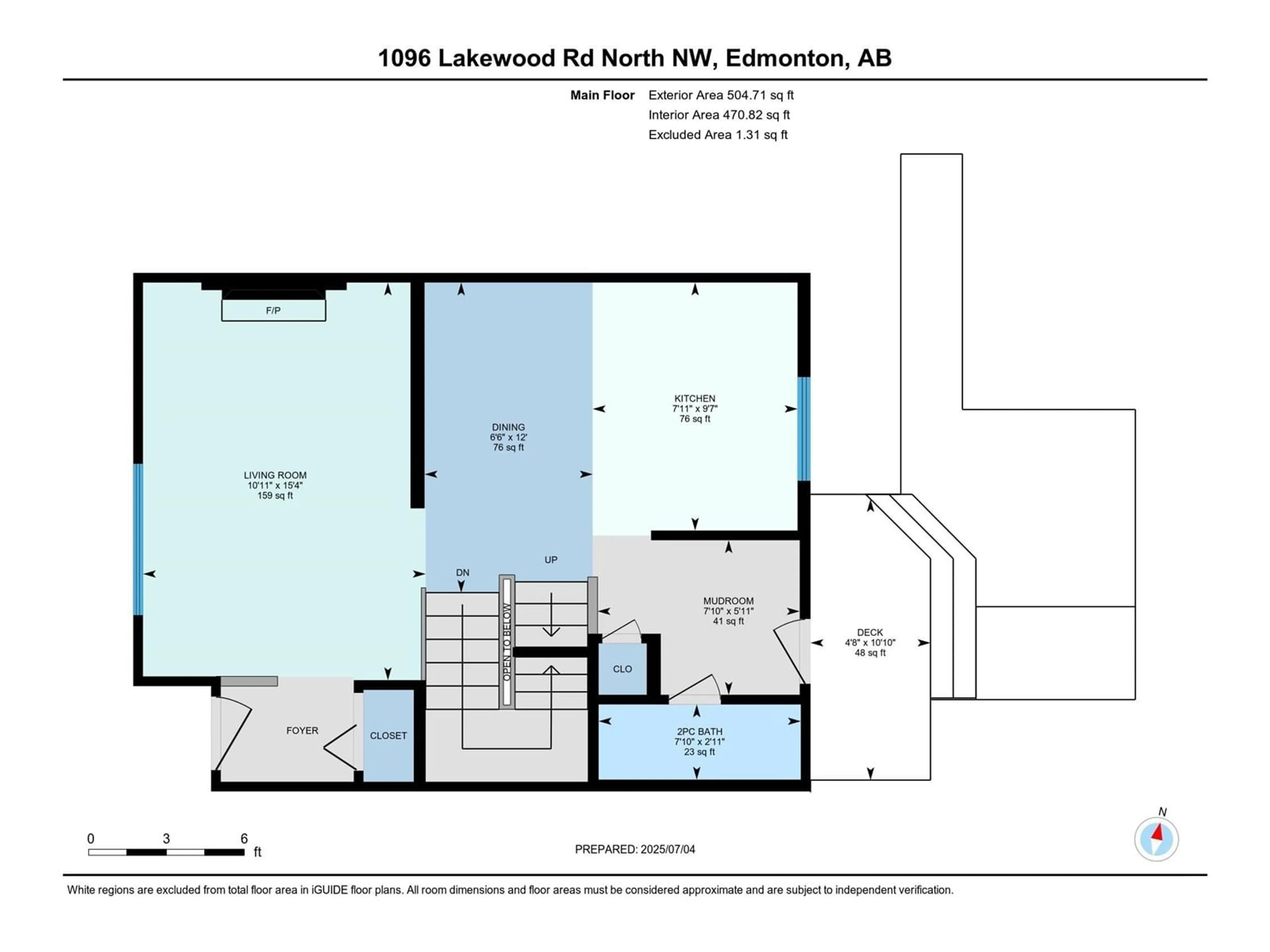 Floor plan for 1096 LAKEWOOD RD, Edmonton Alberta T6K3T7