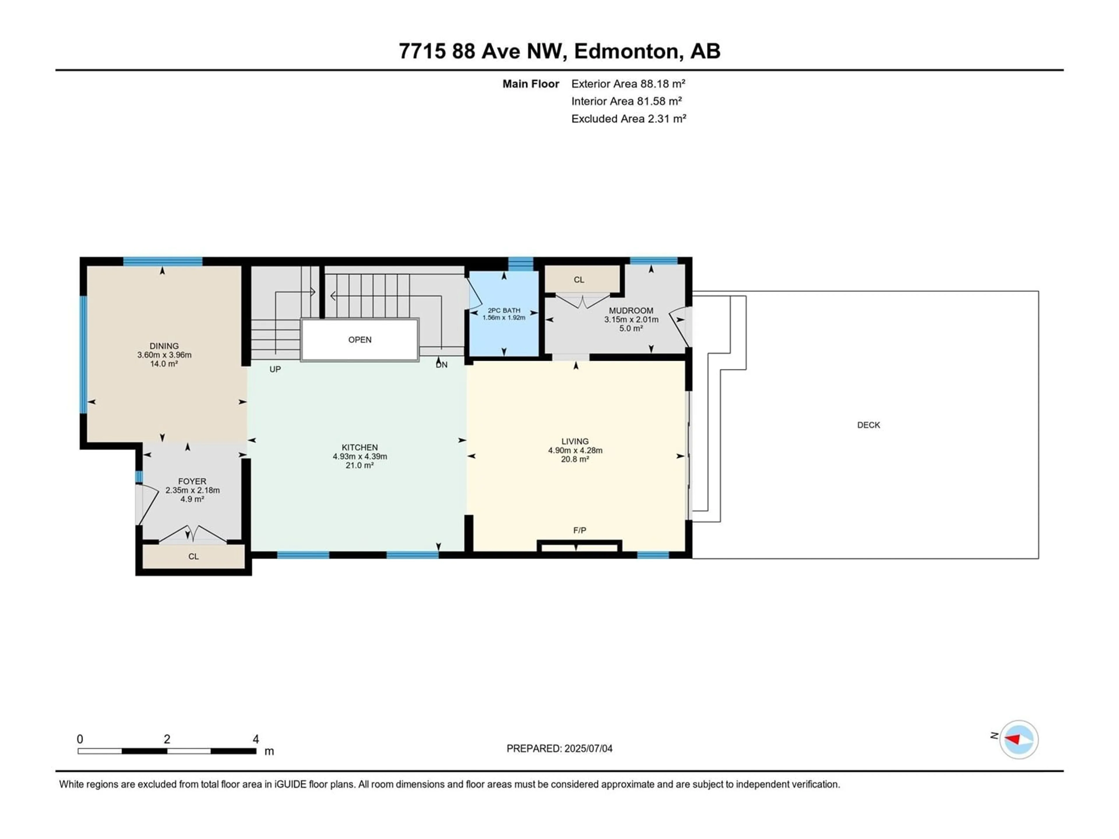 Floor plan for 7715 88 AV, Edmonton Alberta T6C1K7