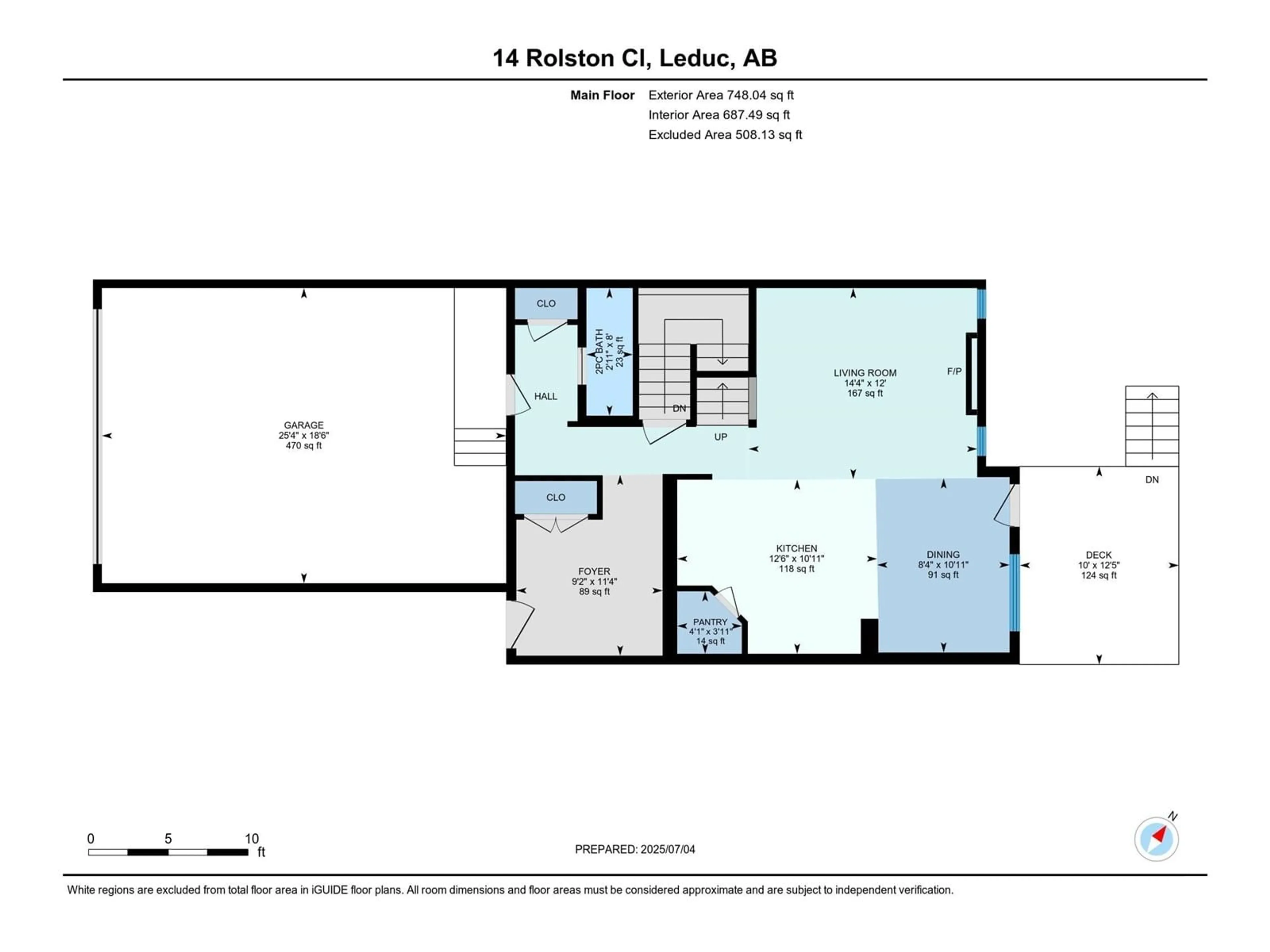 Floor plan for 14 ROLSTON CL, Leduc Alberta T9E1G6
