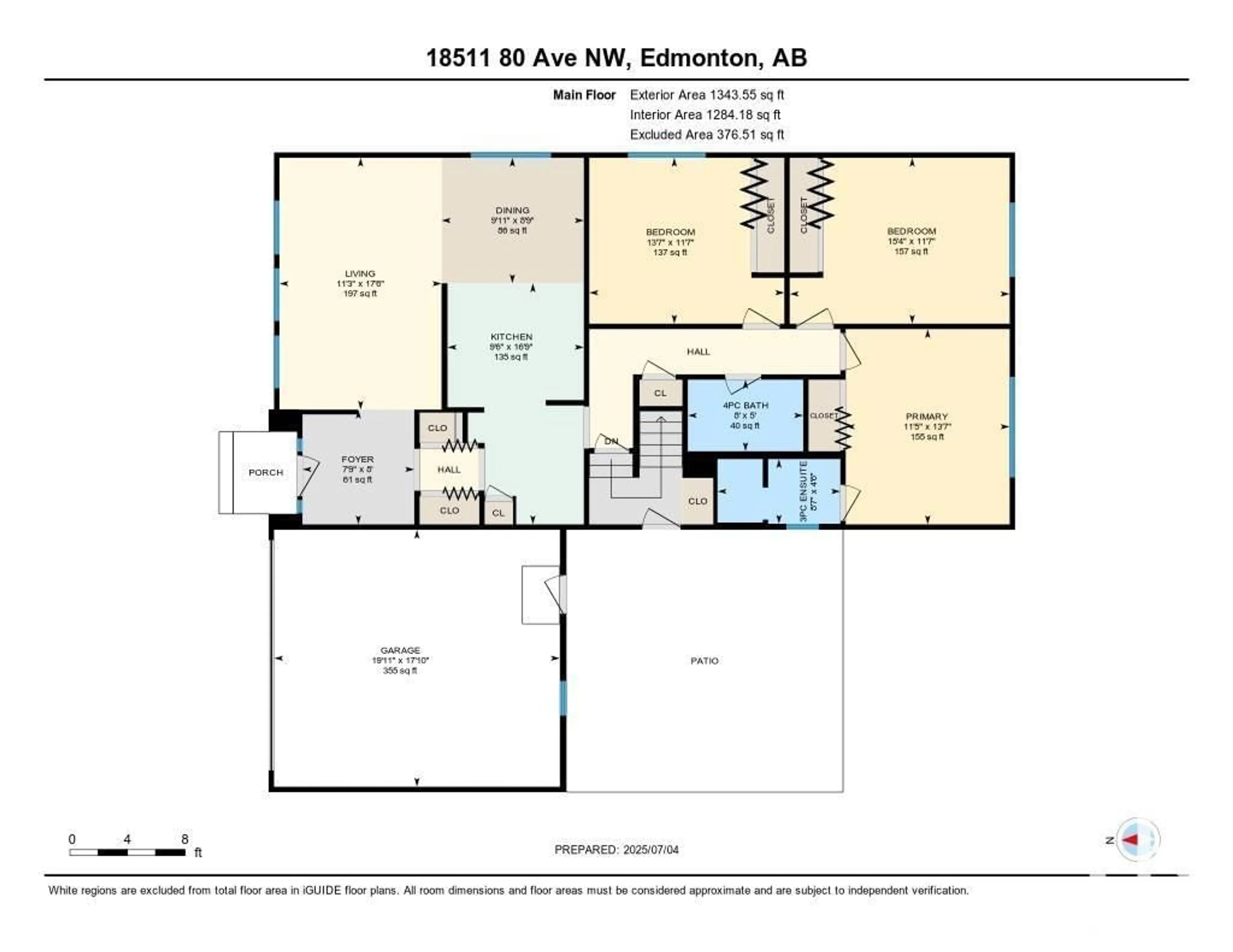Floor plan for 18511 80 AV, Edmonton Alberta T5T1E8