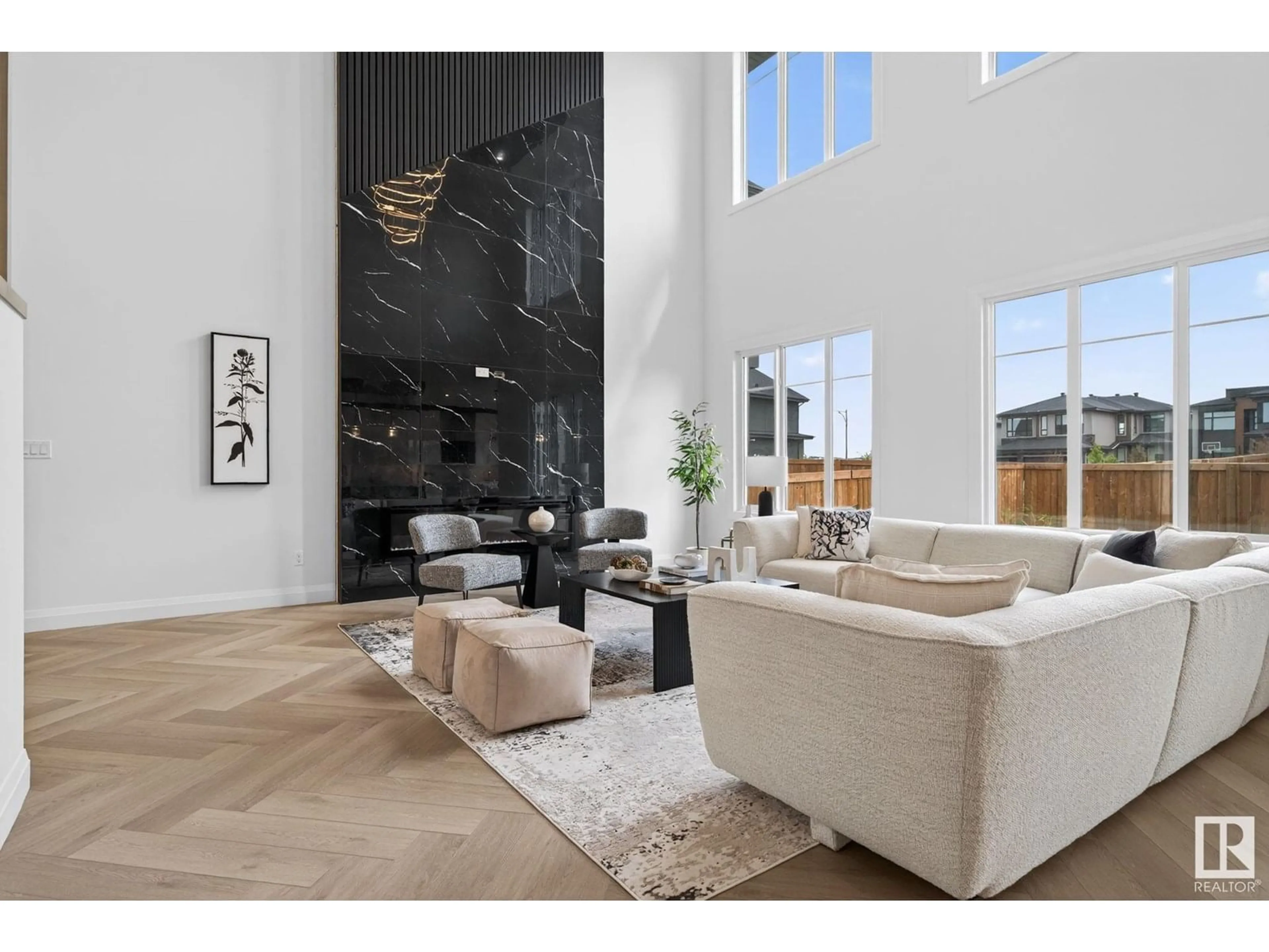Living room with furniture, ceramic/tile floor for 3518 KESWICK BV, Edmonton Alberta T6W4V6