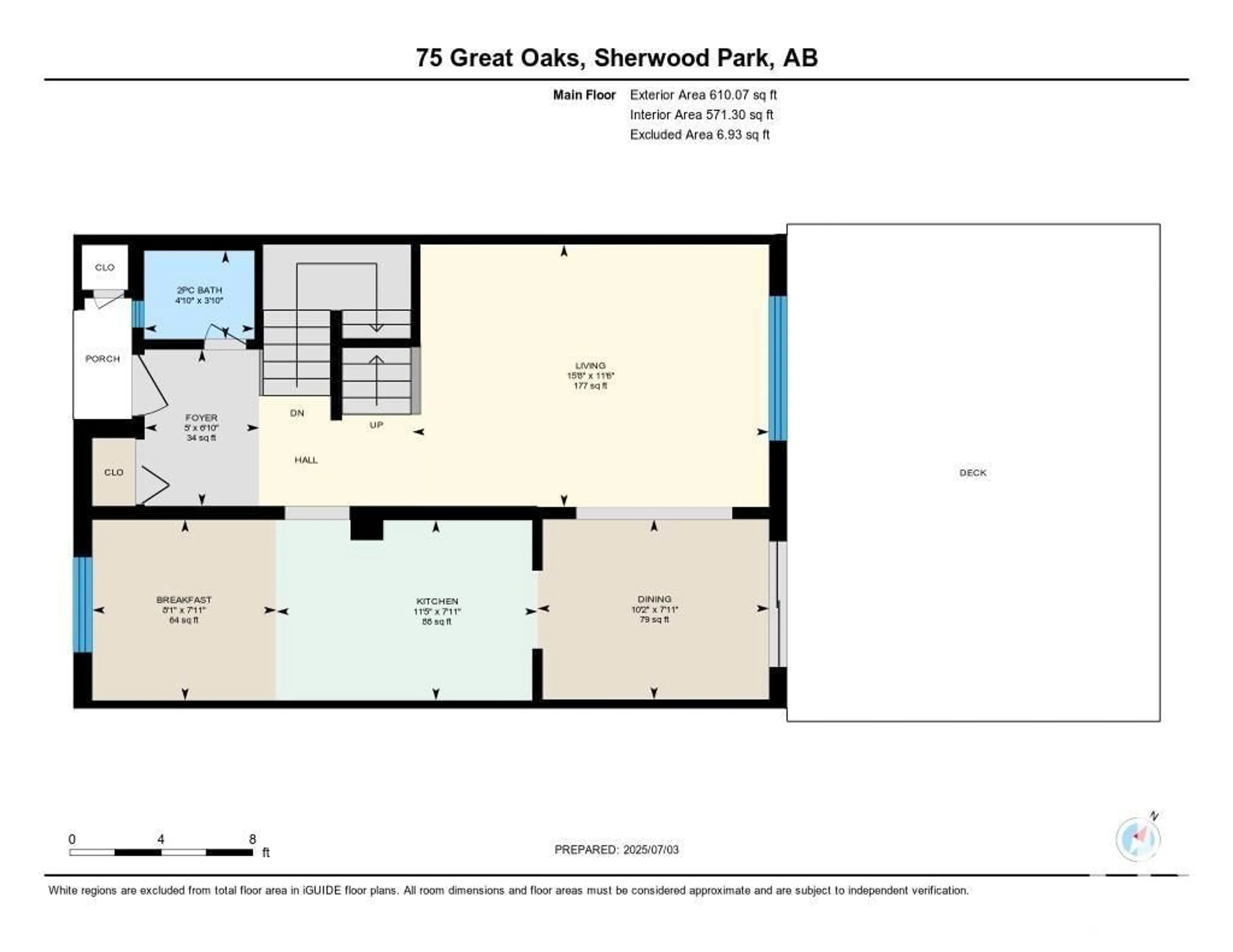 Floor plan for 75 GREAT OA, Sherwood Park Alberta T8A0V8