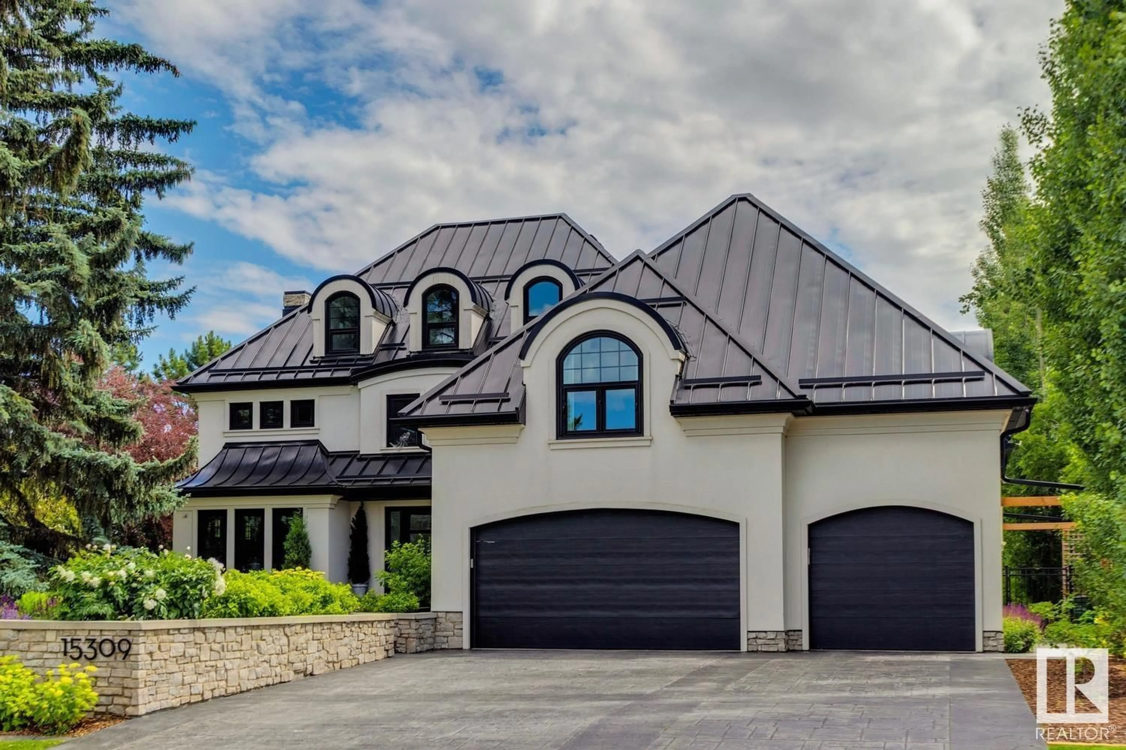 Home with vinyl exterior material, street for 15309 RIO TERRACE DR, Edmonton Alberta T5R5M6