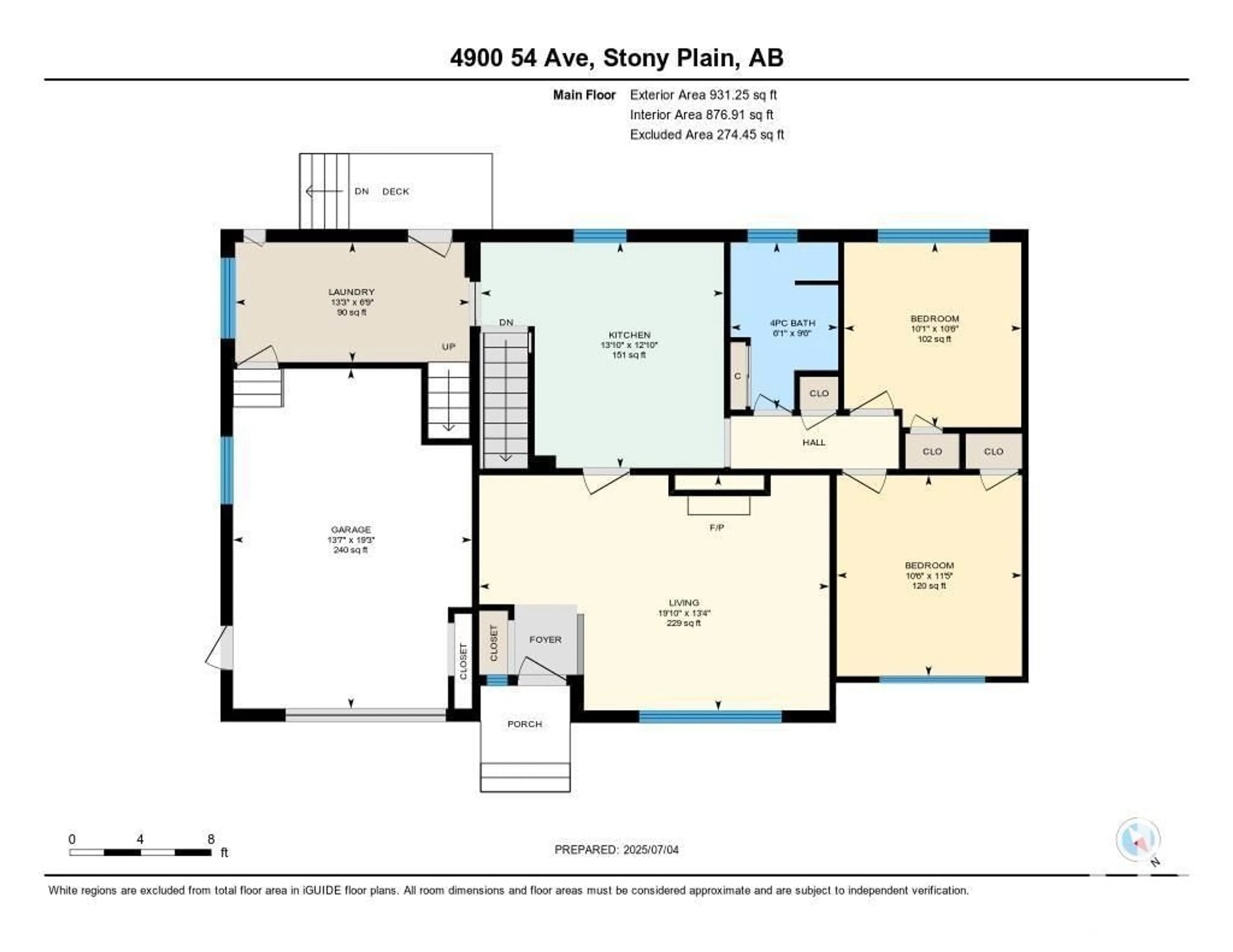 Floor plan for 4900 54 AV, Stony Plain Alberta T7Z1B6