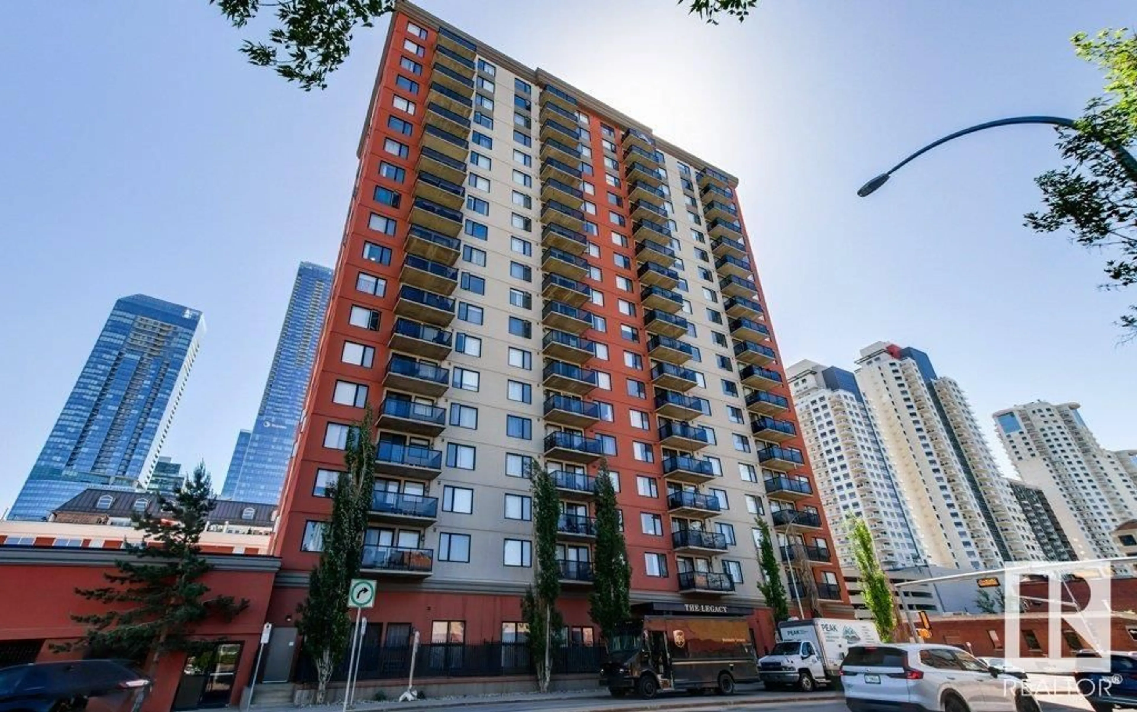 A pic from outside/outdoor area/front of a property/back of a property/a pic from drone, unknown for #201 - 10303 105 ST, Edmonton Alberta T5J5G3