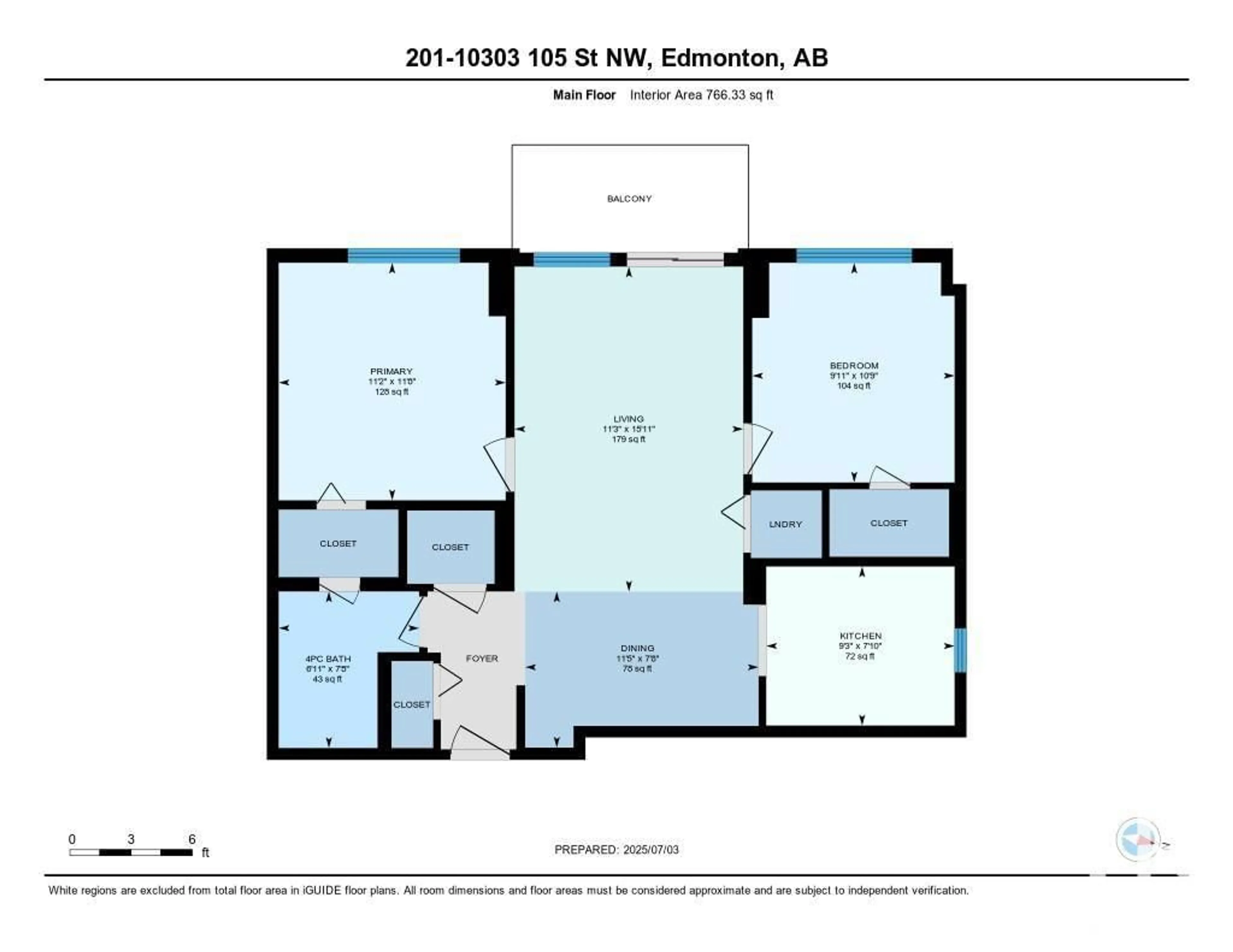 Floor plan for #201 - 10303 105 ST, Edmonton Alberta T5J5G3