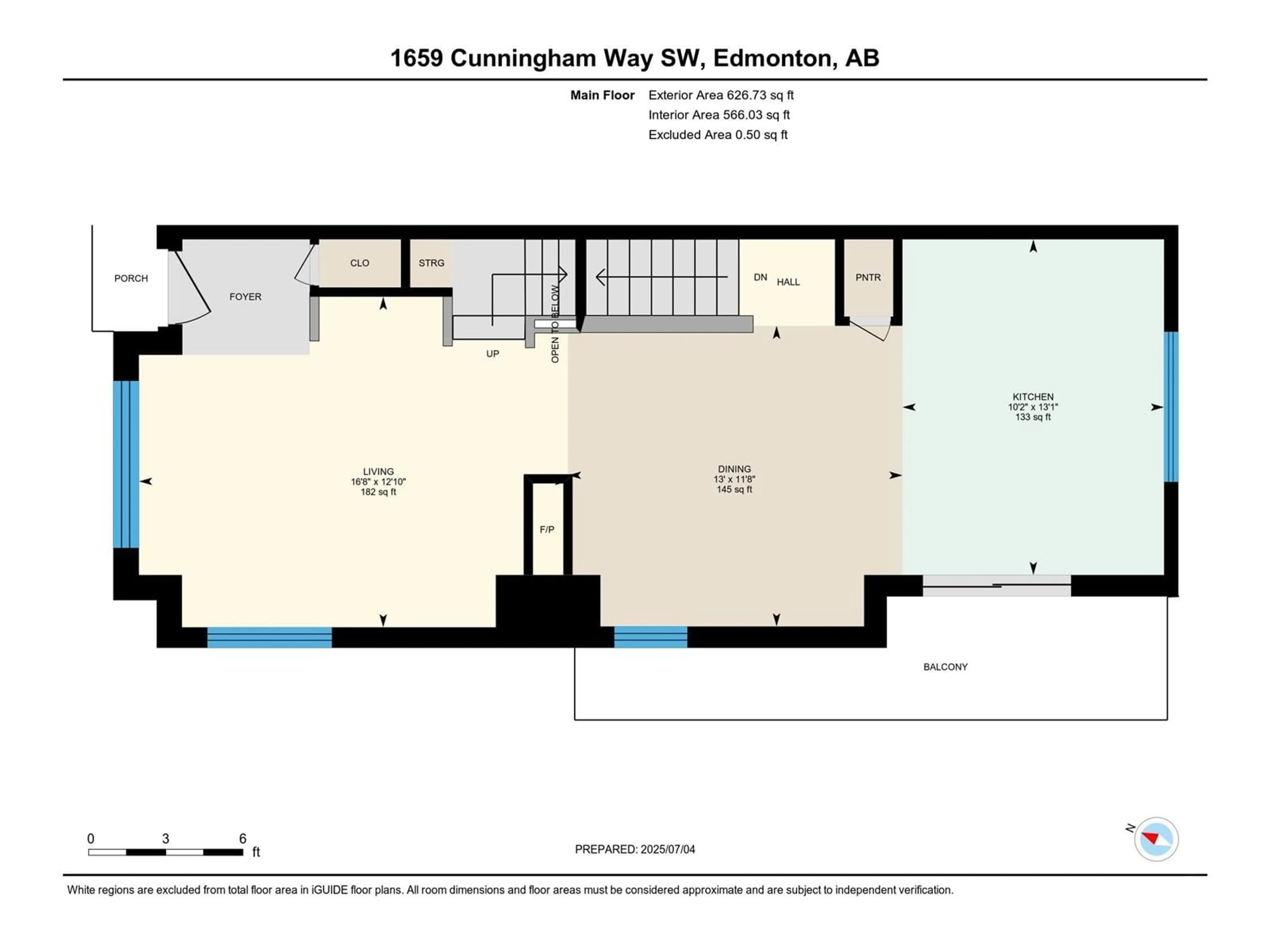 Floor plan for 1659 CUNNINGHAM WY, Edmonton Alberta T6W0V8