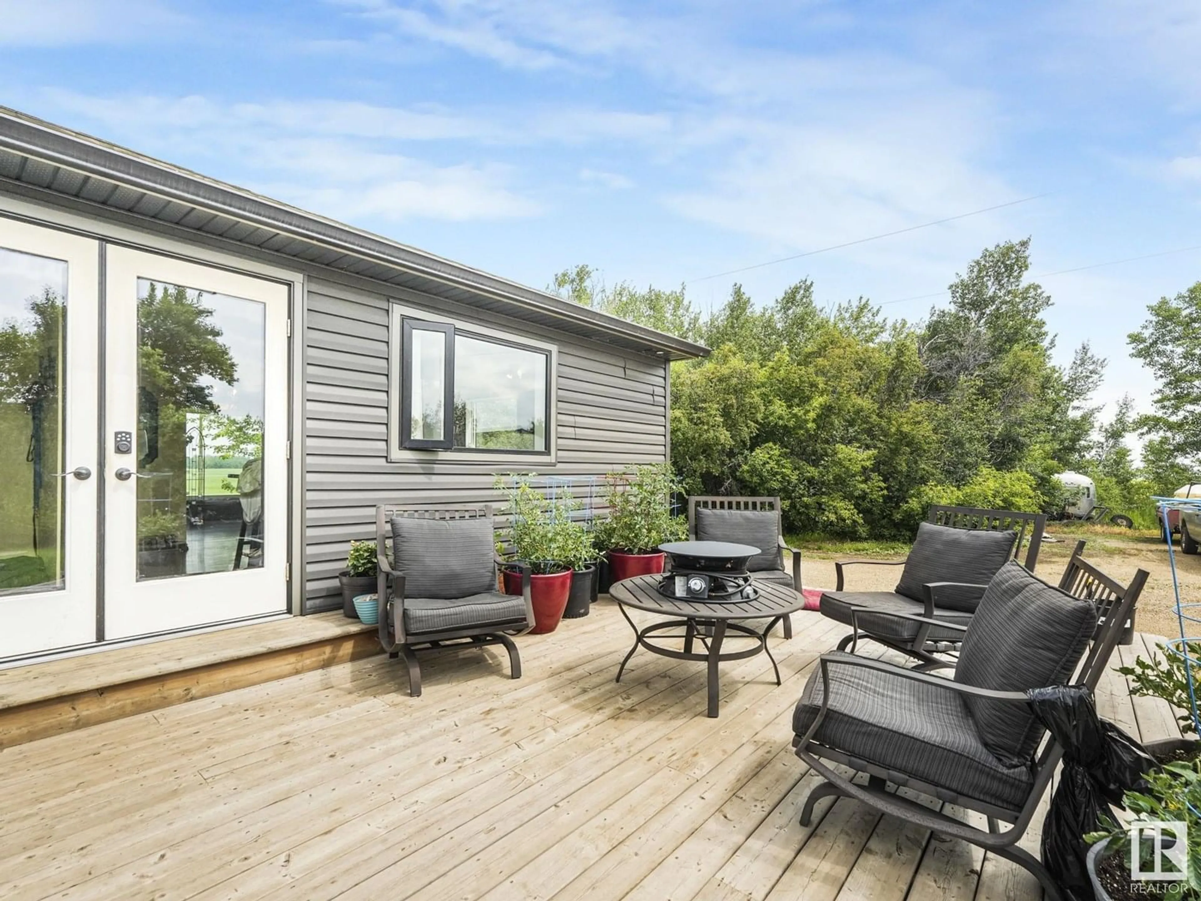 Patio, water/lake/river/ocean view for 26307 TWP ROAD 570, Rural Sturgeon County Alberta T8R2K7