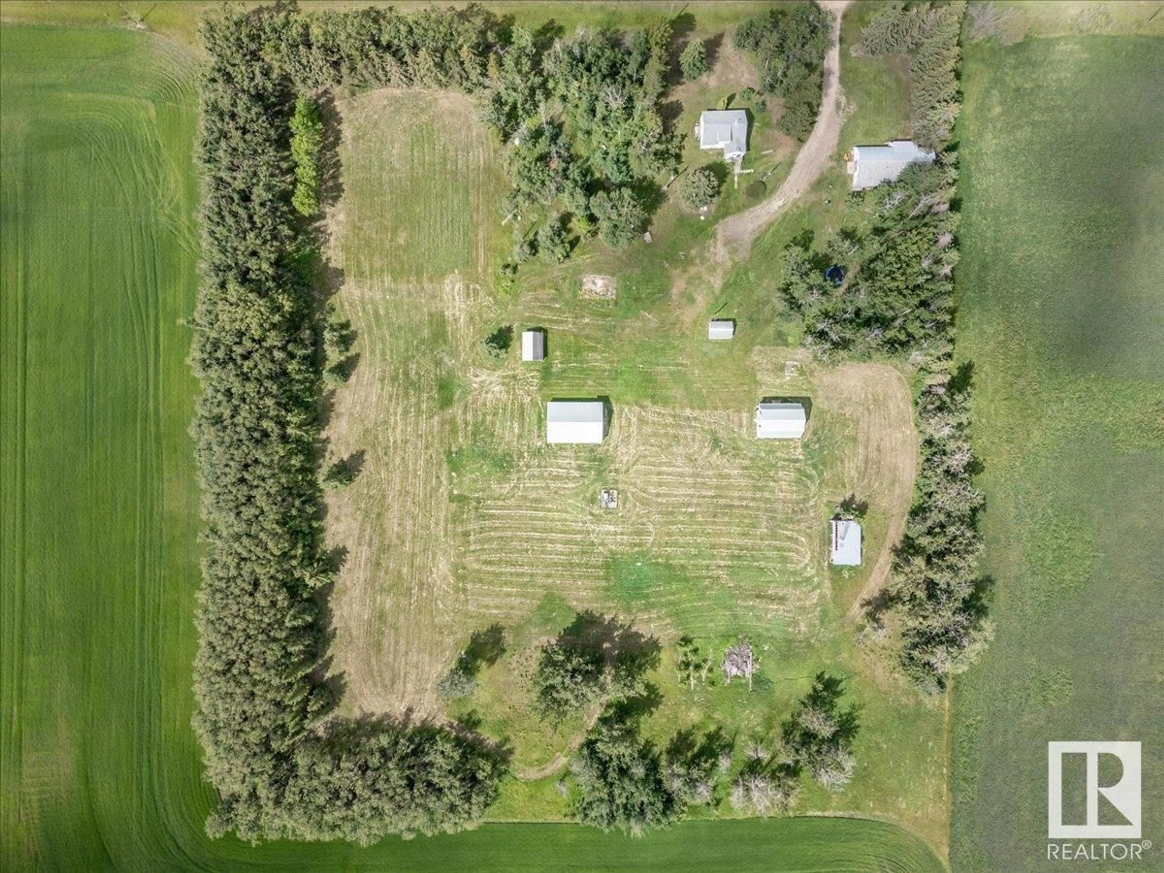 A pic from outside/outdoor area/front of a property/back of a property/a pic from drone, forest/trees view for 48539 RGE ROAD 275, Rural Leduc County Alberta T0C0V0