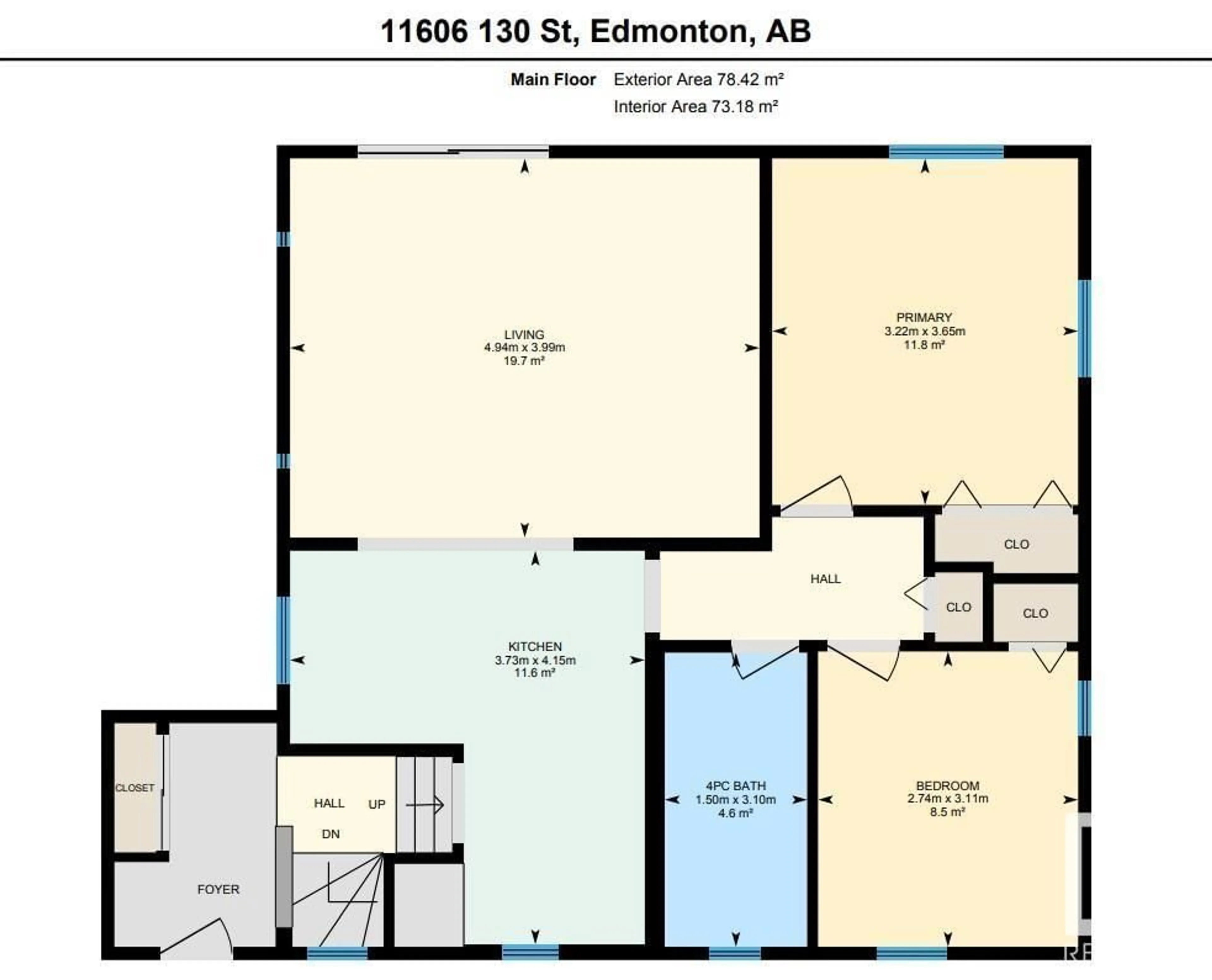 Floor plan for 11602 130 ST, Edmonton Alberta T5M1A6
