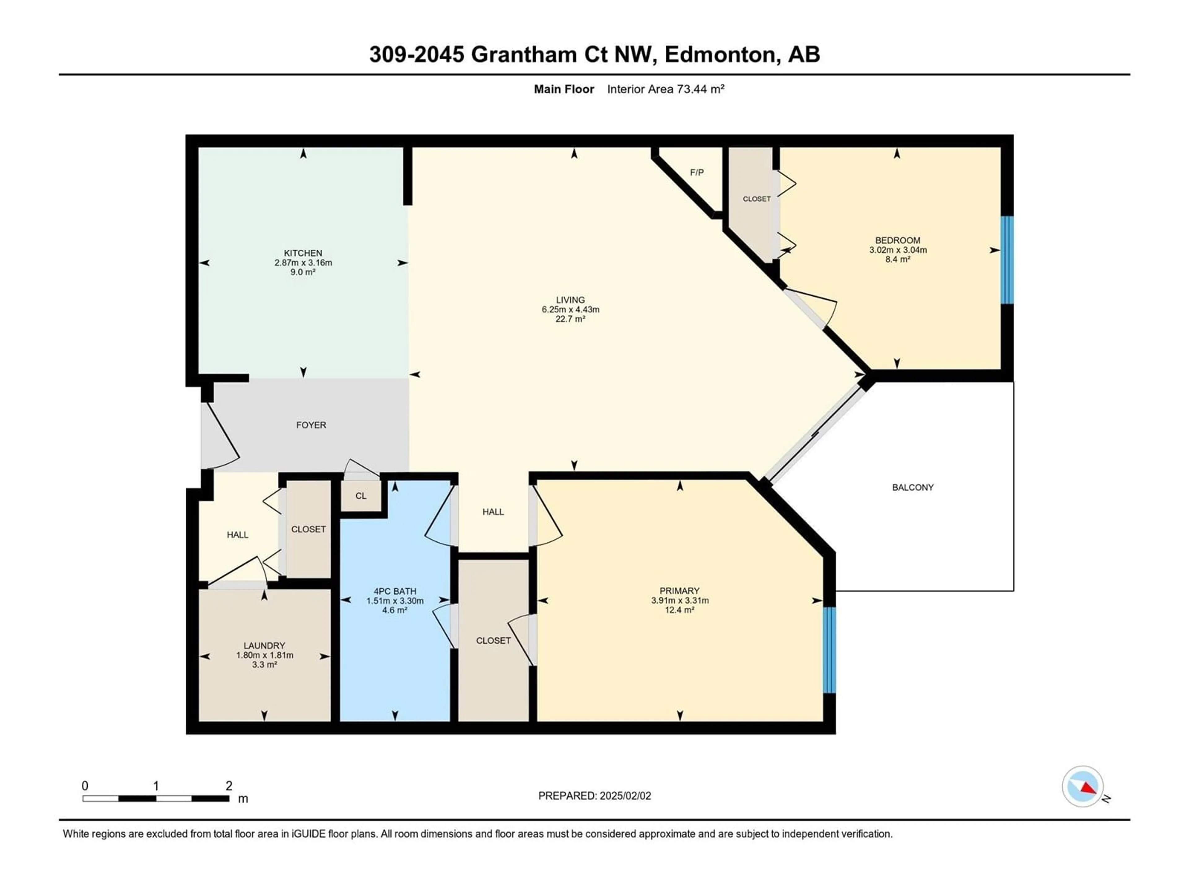 Floor plan for #309 - 2045 GRANTHAM CO, Edmonton Alberta T5T3X6