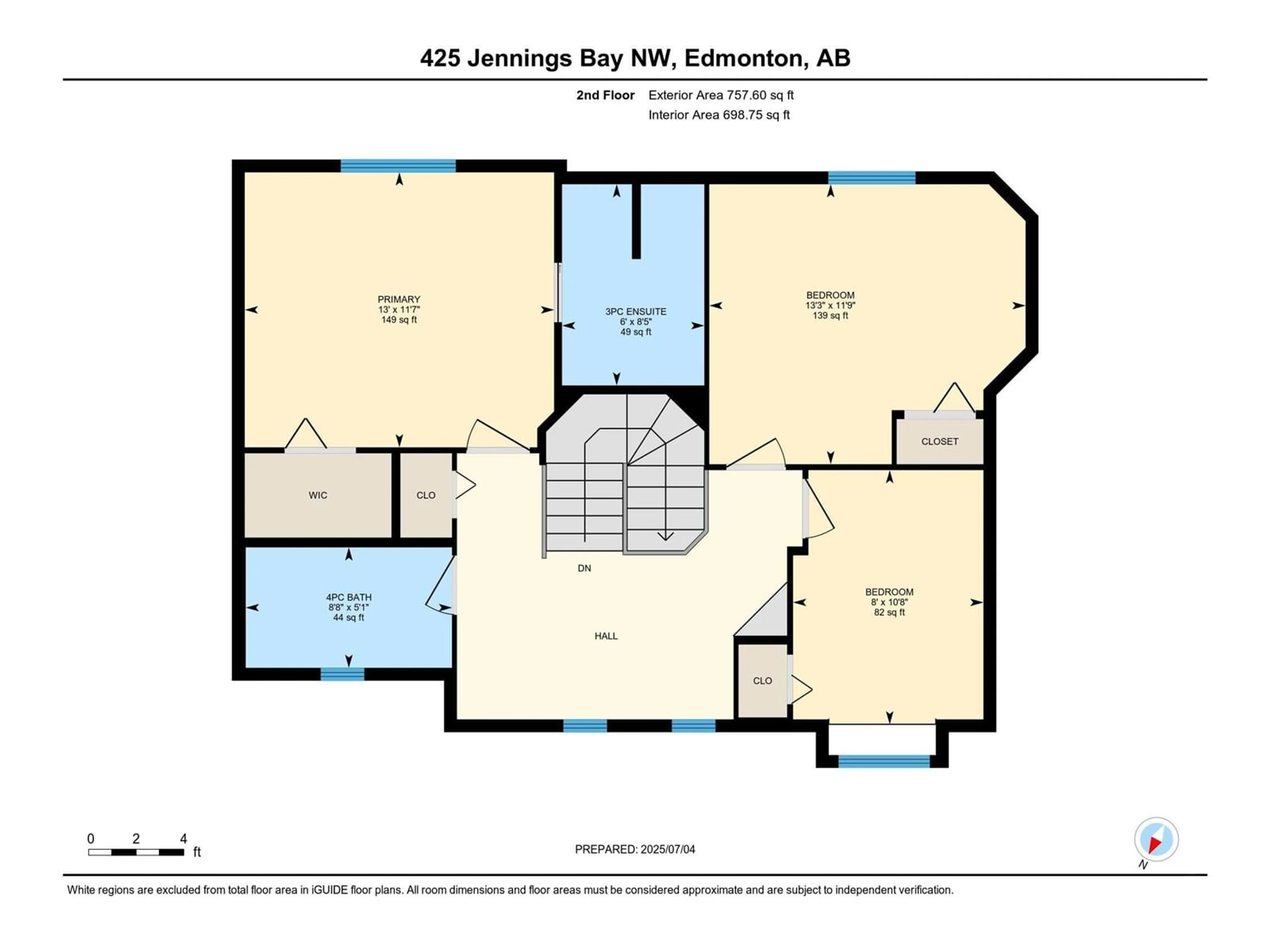 Floor plan for 425 JENNINGS BAY BA, Edmonton Alberta T6L6R8