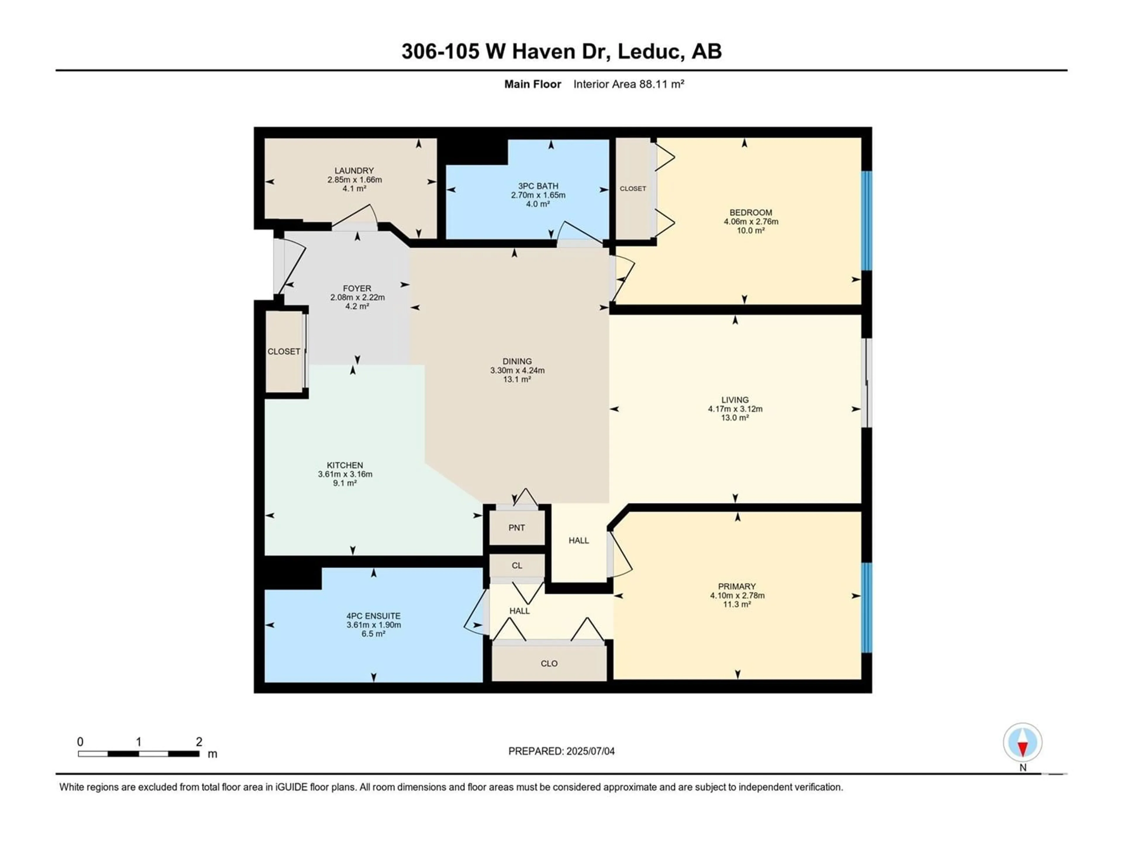 Floor plan for #306 - 105 WEST HAVEN DR, Leduc Alberta T9E0R9