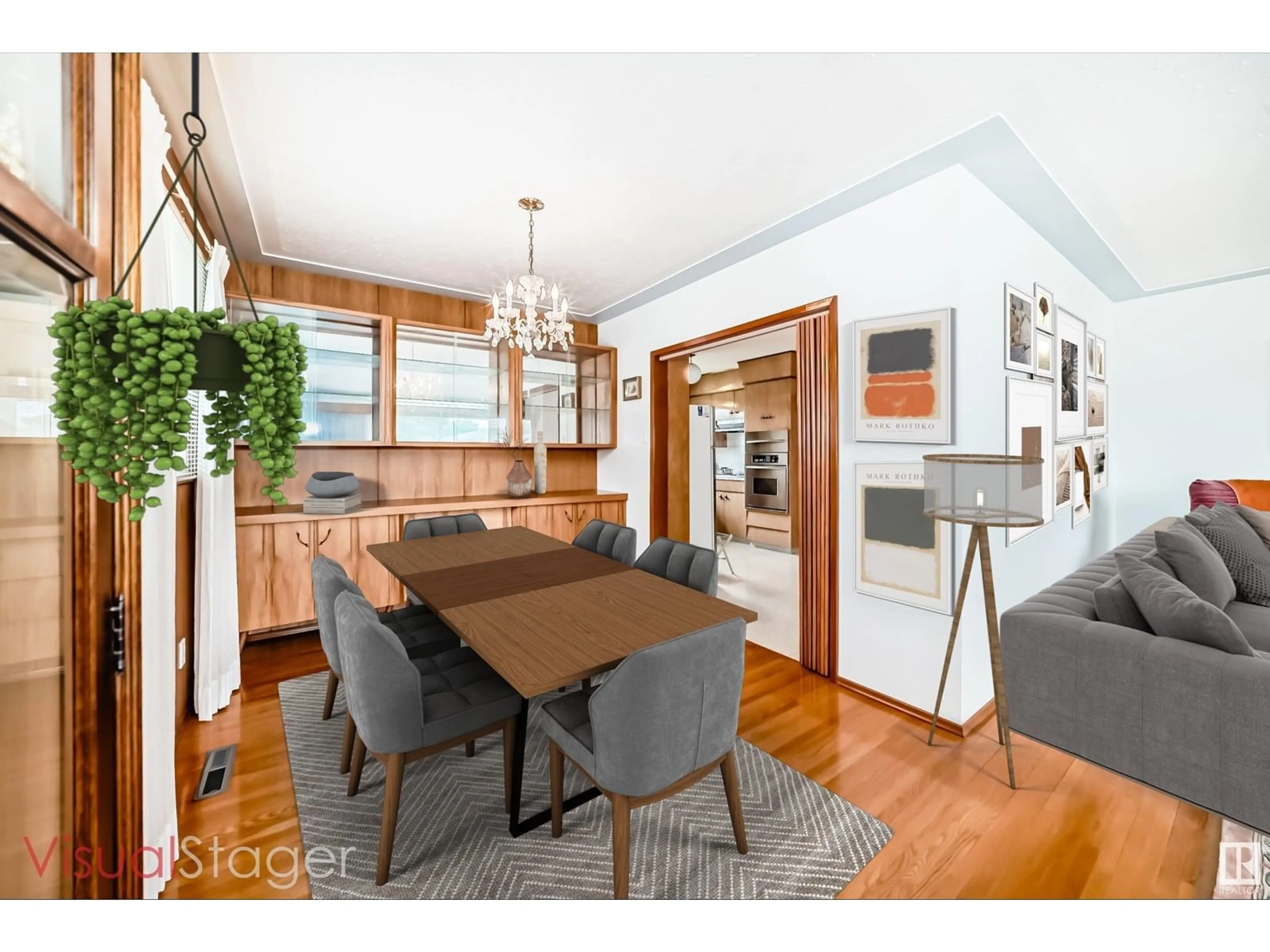 Dining room, wood/laminate floor for NW - 13212 117 ST, Edmonton Alberta T5E5K2