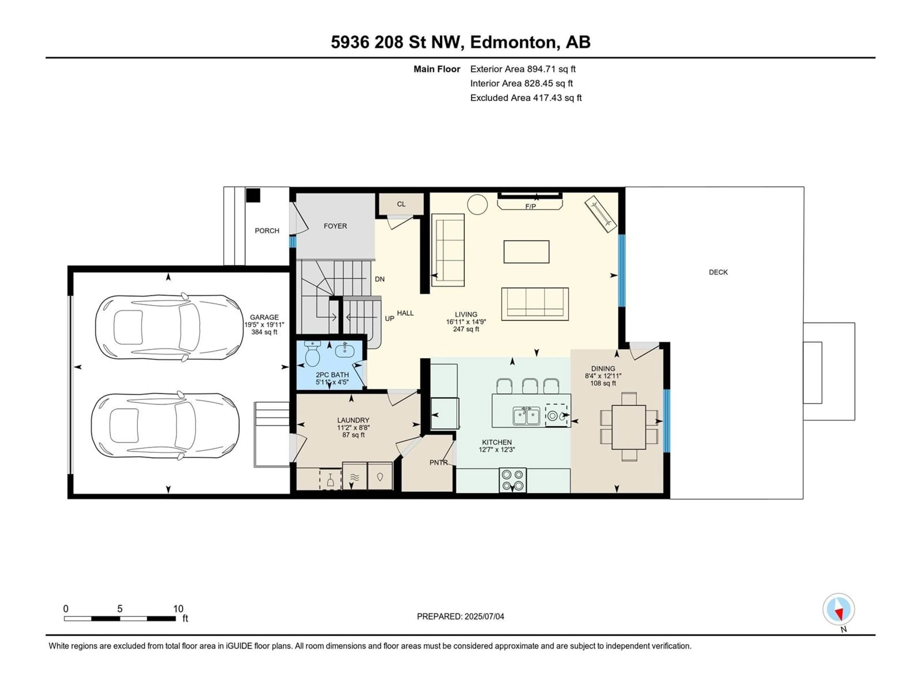 Floor plan for 5936 208 ST, Edmonton Alberta T6M0M1