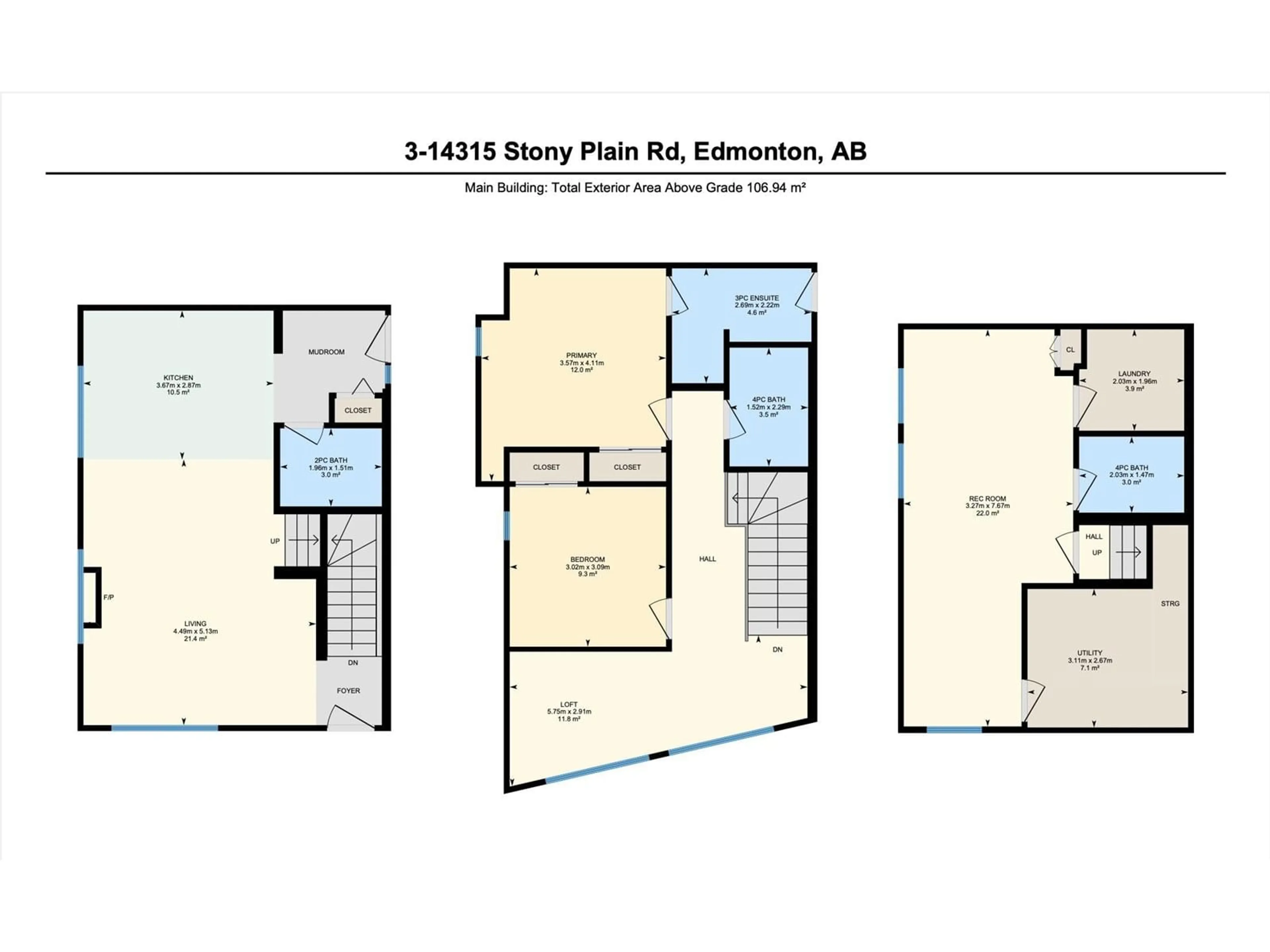 Floor plan for #3 - 14315 STONY PLAIN RD, Edmonton Alberta T5N3R6