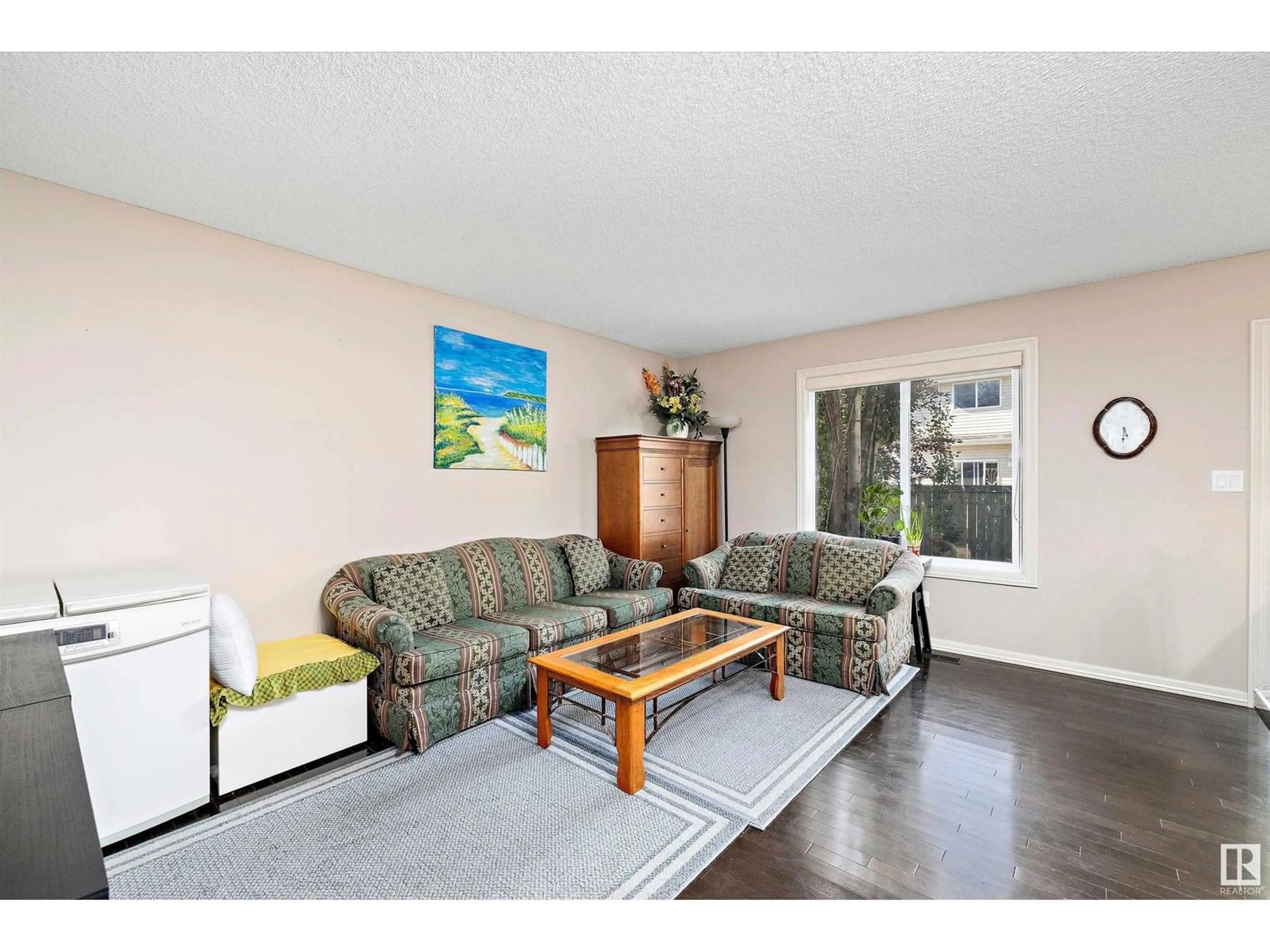Living room with furniture, wood/laminate floor for #29 - 1730 LEGER GATE NW, Edmonton Alberta T6R0R3