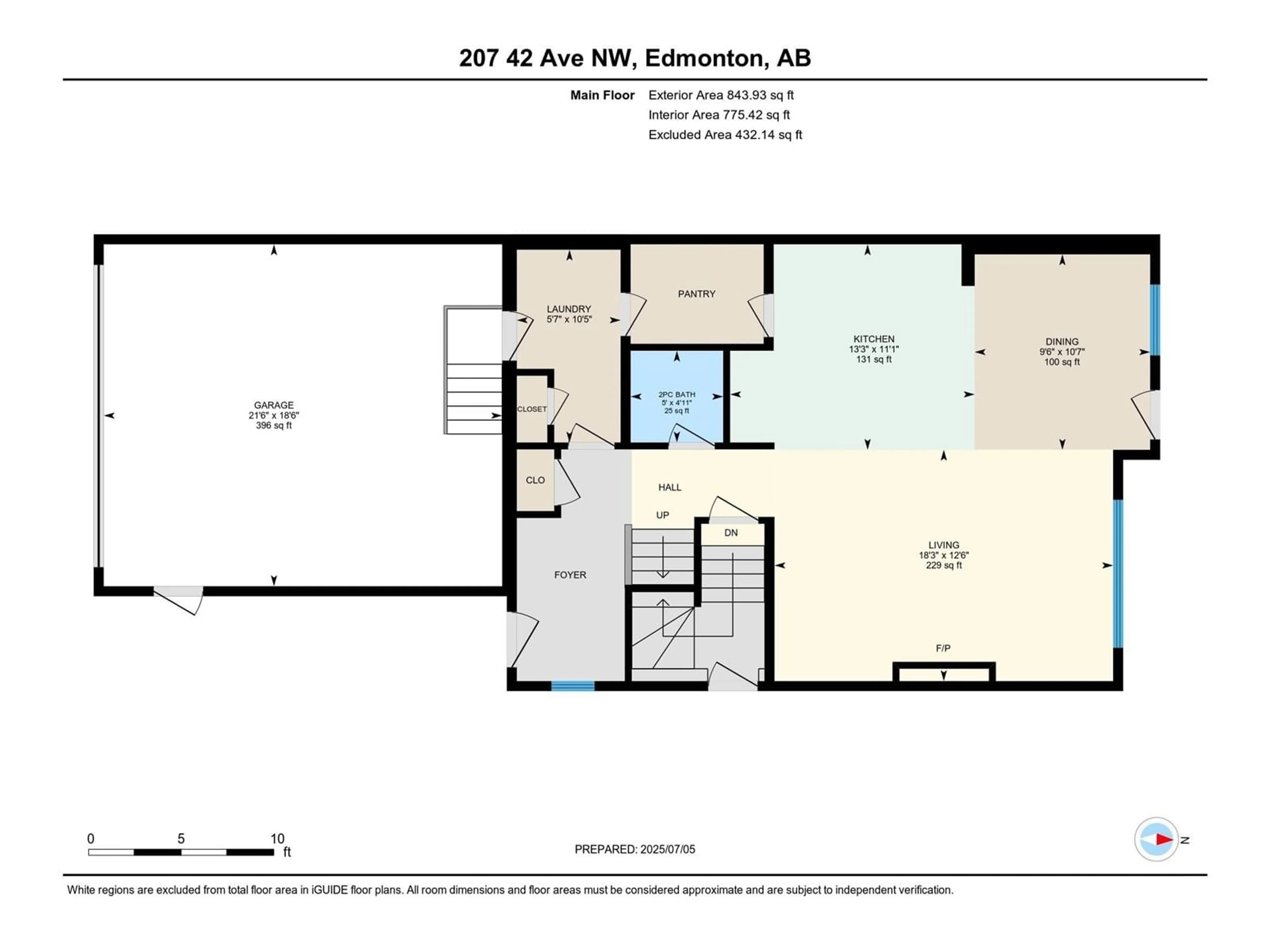 Floor plan for 207 42 AV, Edmonton Alberta T6T2C8