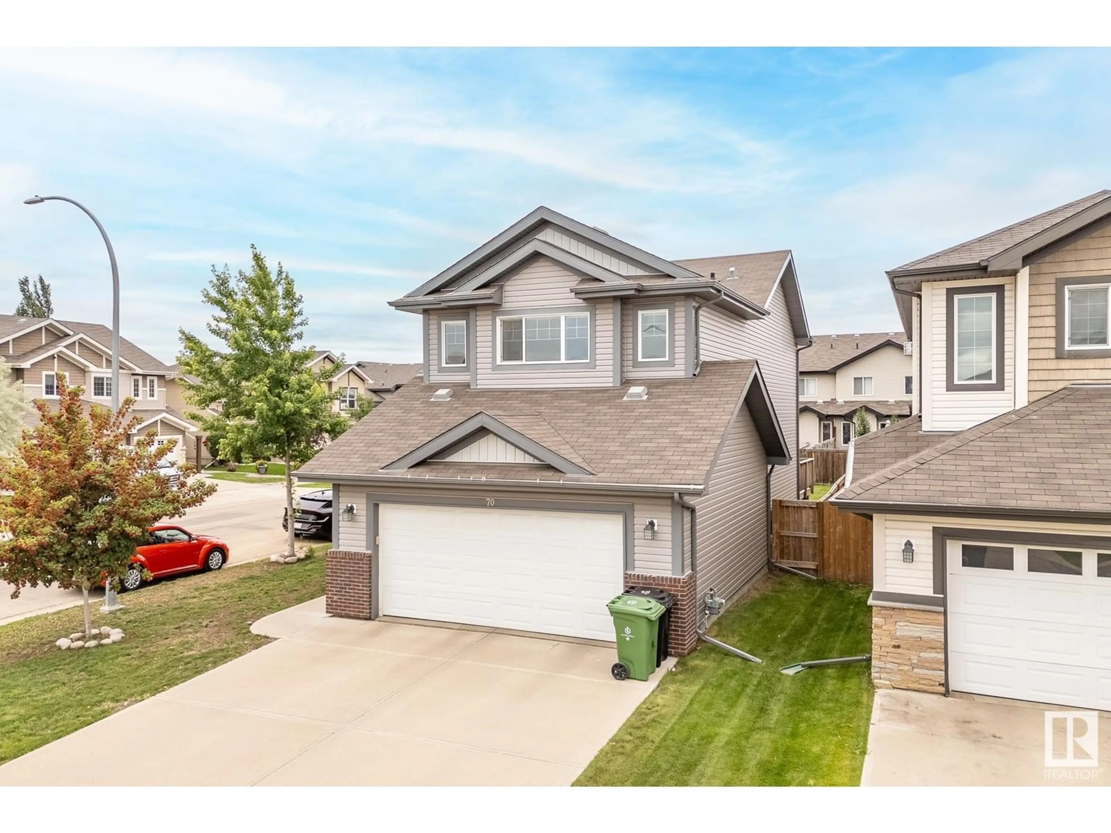 A pic from outside/outdoor area/front of a property/back of a property/a pic from drone, street for 70 NAVAJO LN, Fort Saskatchewan Alberta T8L0K6