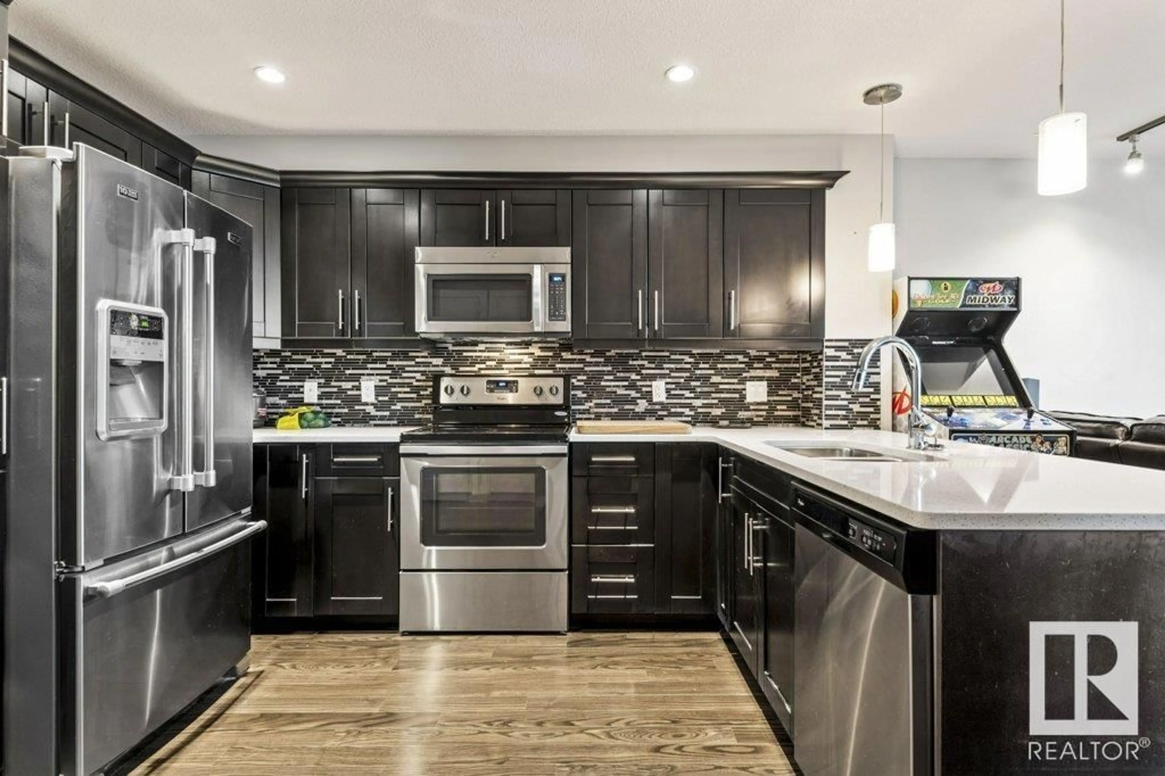 Contemporary kitchen, ceramic/tile floor for #206 - 1031 173 ST, Edmonton Alberta T6W3E4
