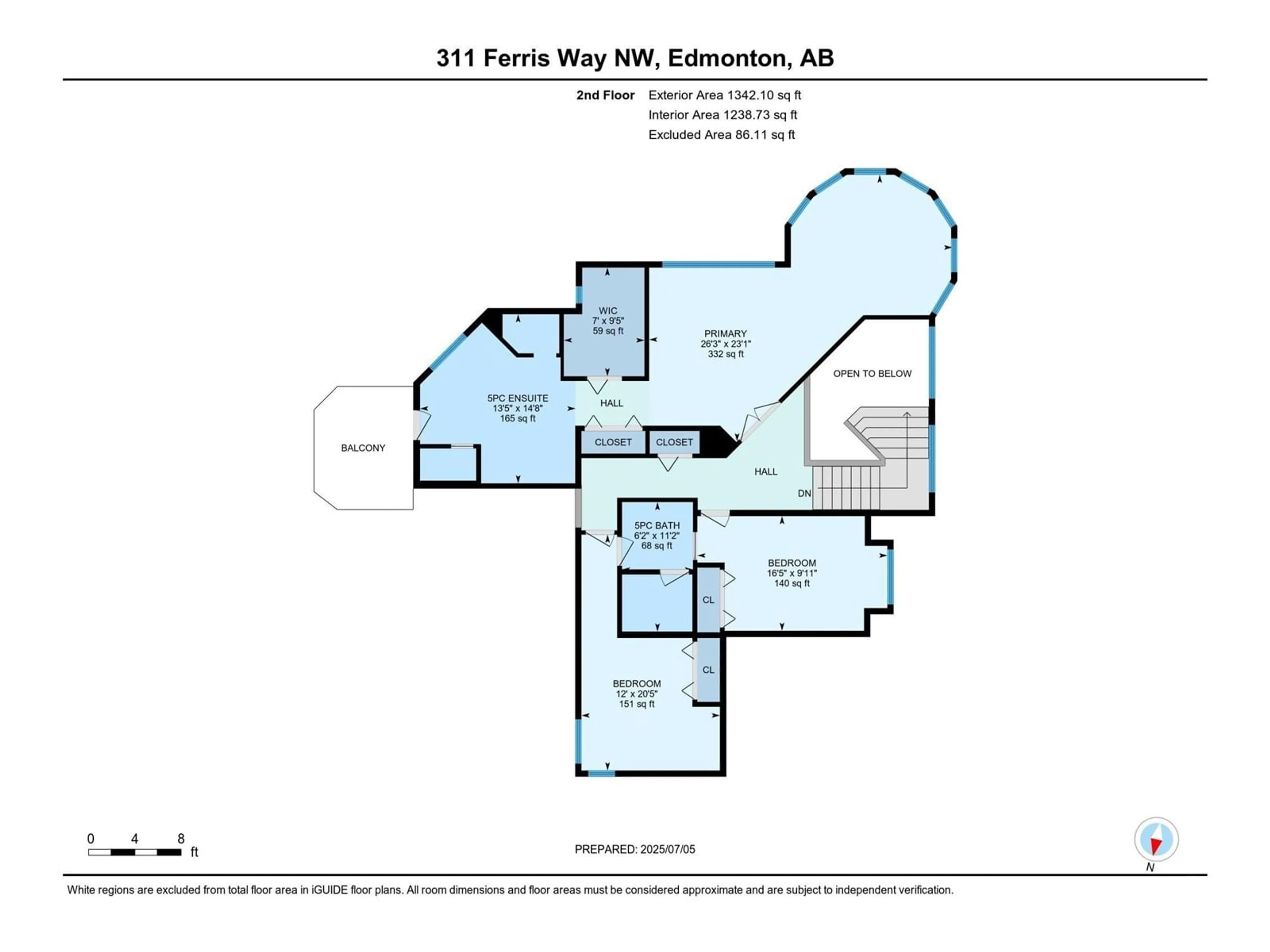 Floor plan for 311 FERRIS WY, Edmonton Alberta T6R2C8
