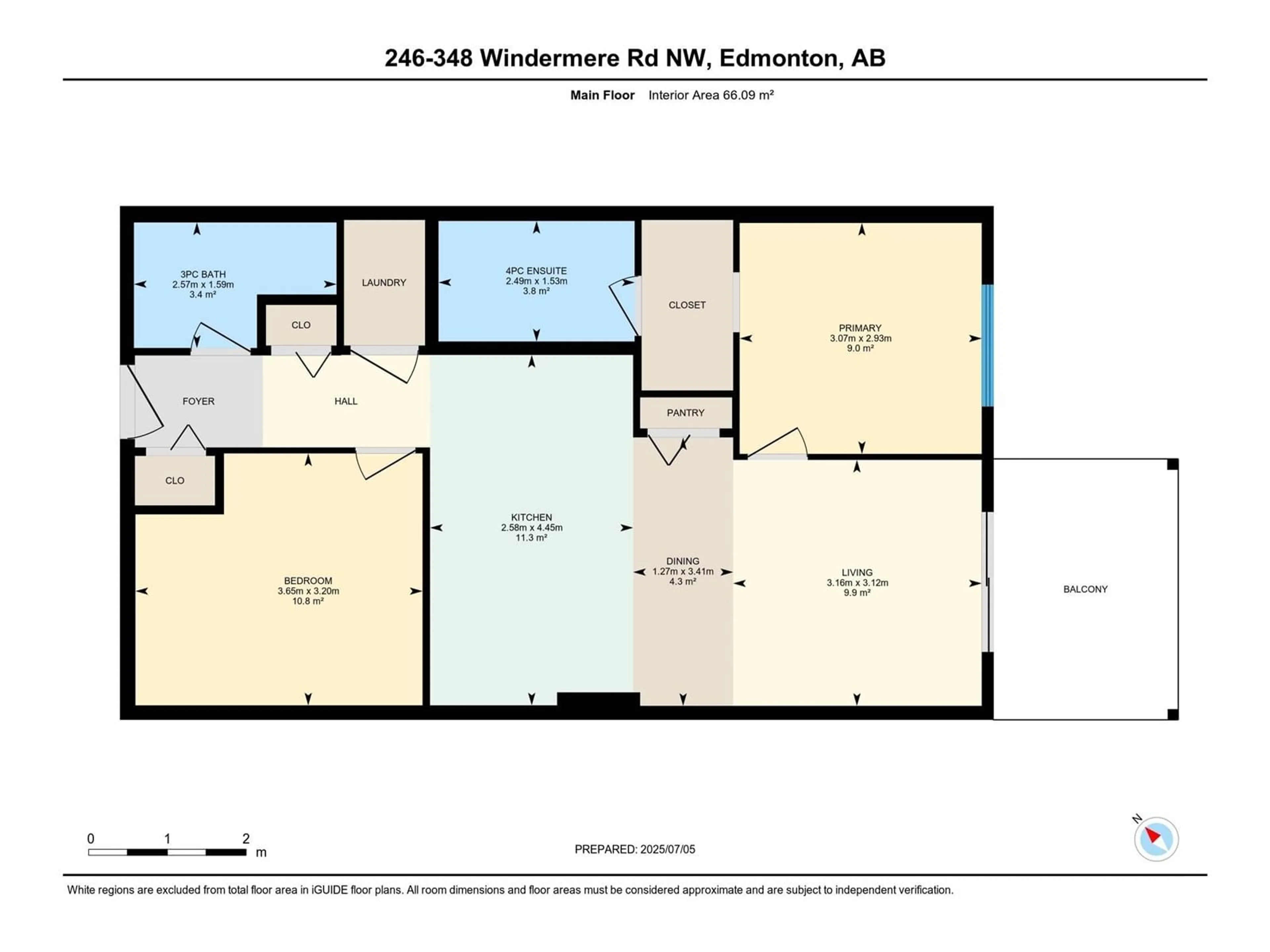 Floor plan for #246 - 348 WINDERMERE RD, Edmonton Alberta T6W2P2