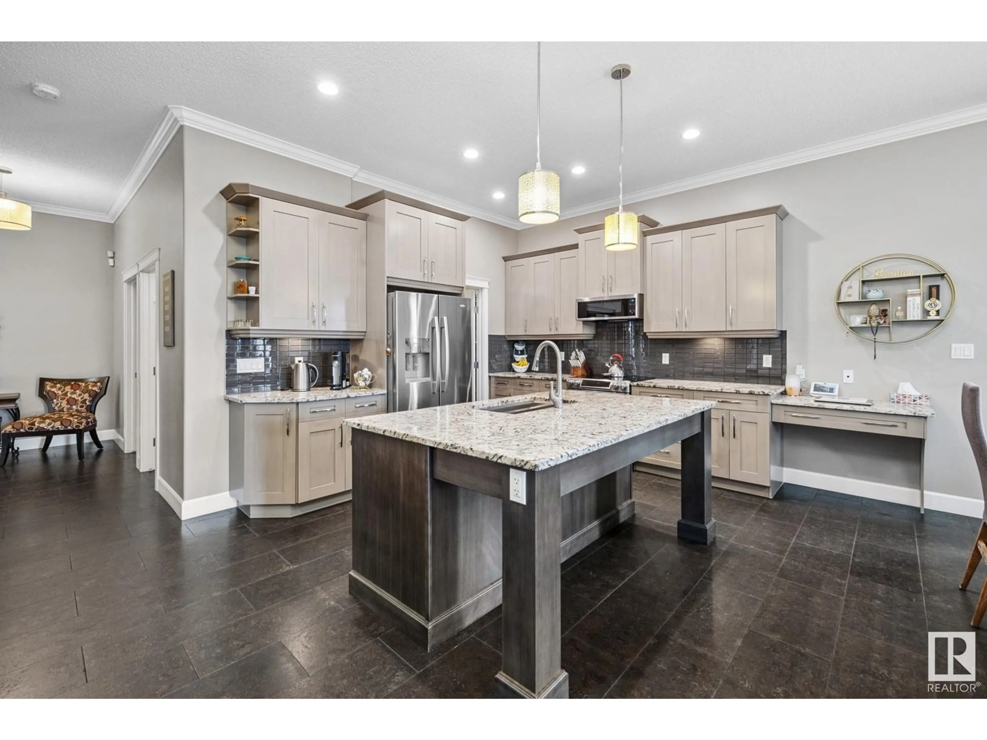 Open concept kitchen, ceramic/tile floor for 413 CHAPPELLE DR, Edmonton Alberta T6W0Z3