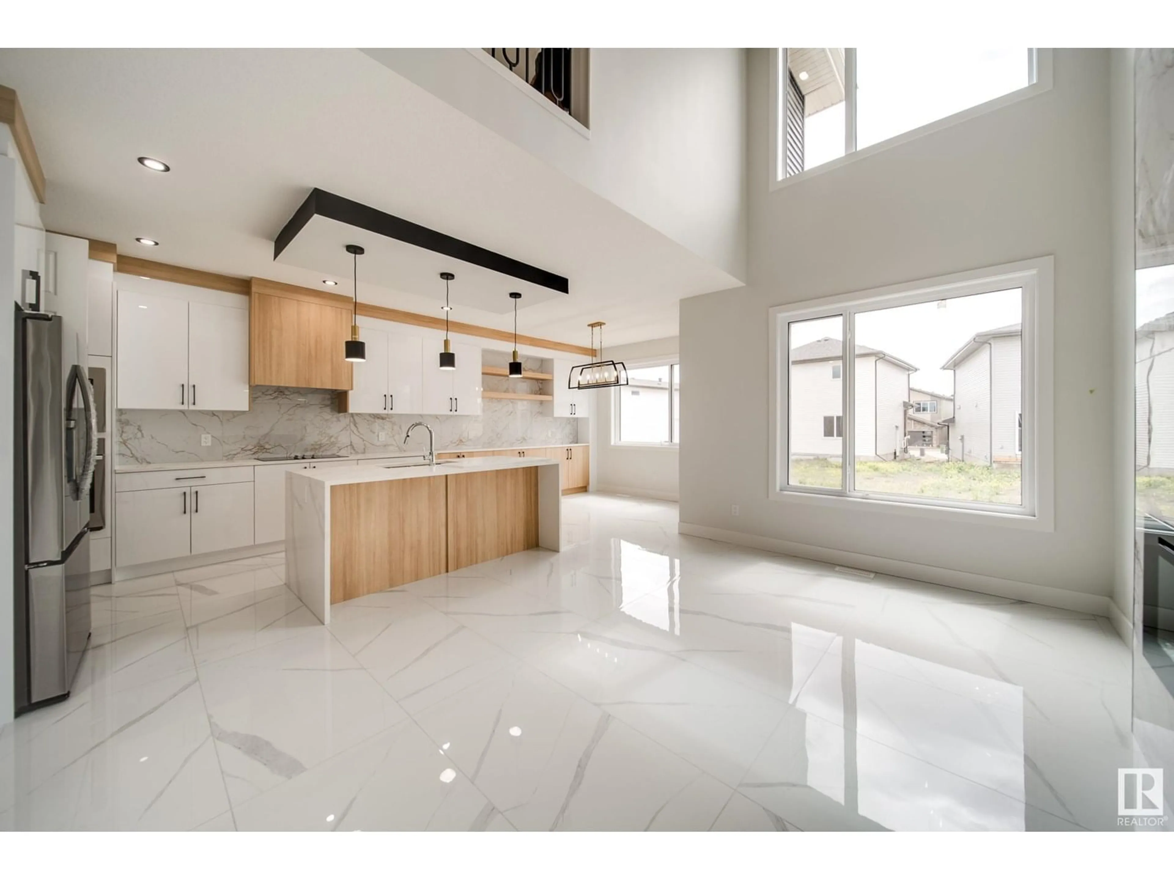 Open concept kitchen, ceramic/tile floor for 8803 183 AV, Edmonton Alberta T5Z2K6