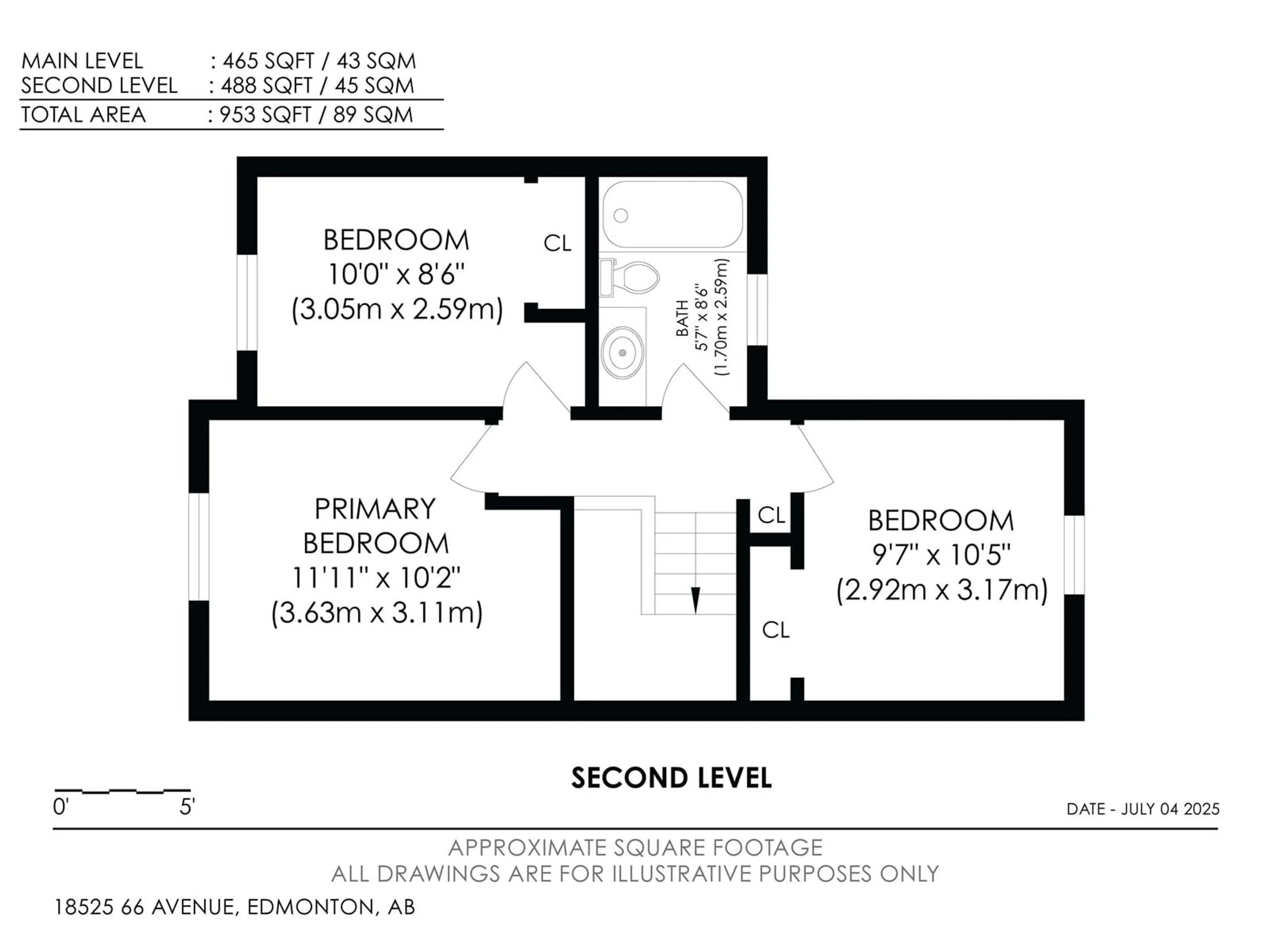 Floor plan for 18525 66 AV, Edmonton Alberta T5T2M3
