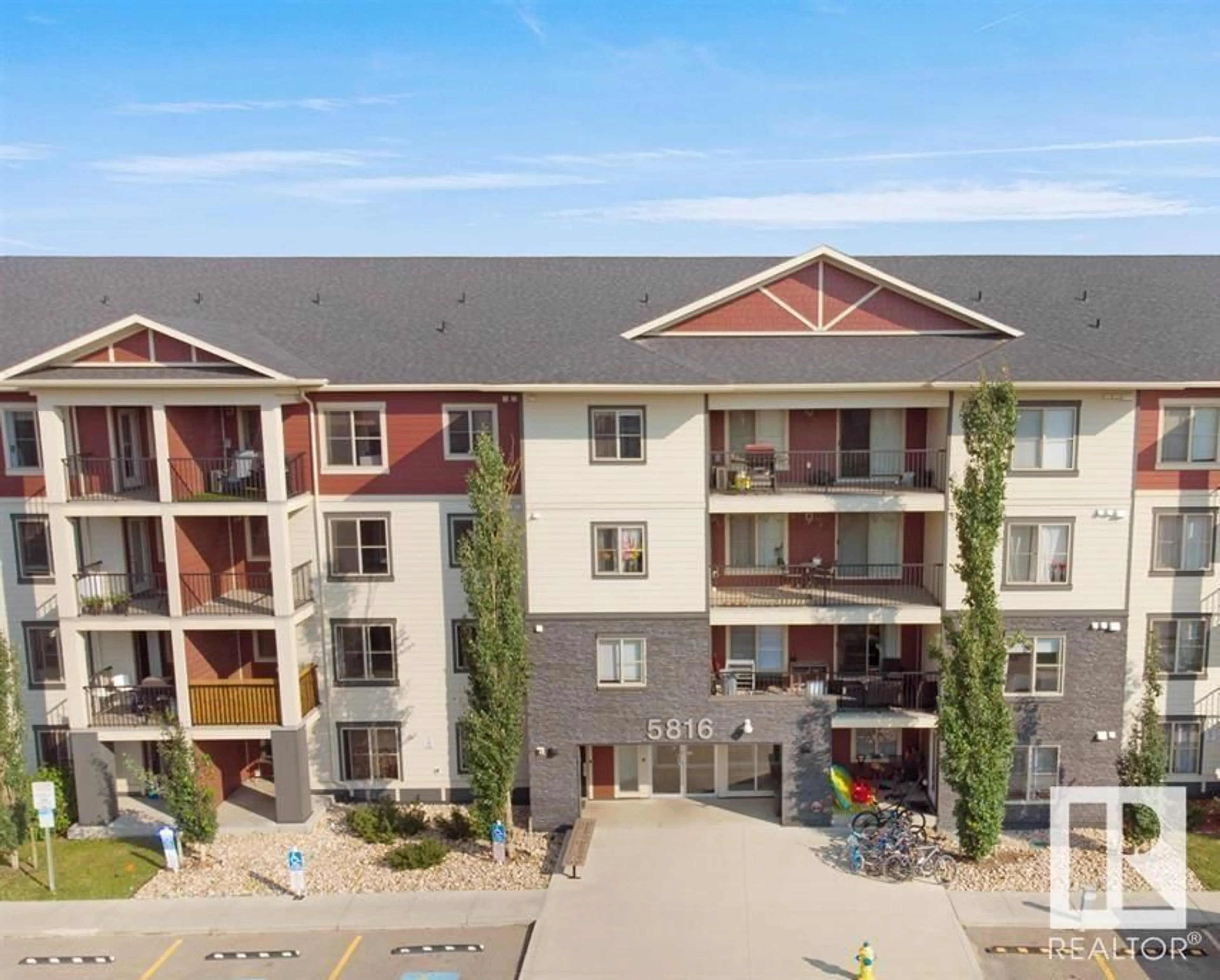A pic from outside/outdoor area/front of a property/back of a property/a pic from drone, unknown for 407 - 5810 MULLEN PL, Edmonton Alberta T6R0W3