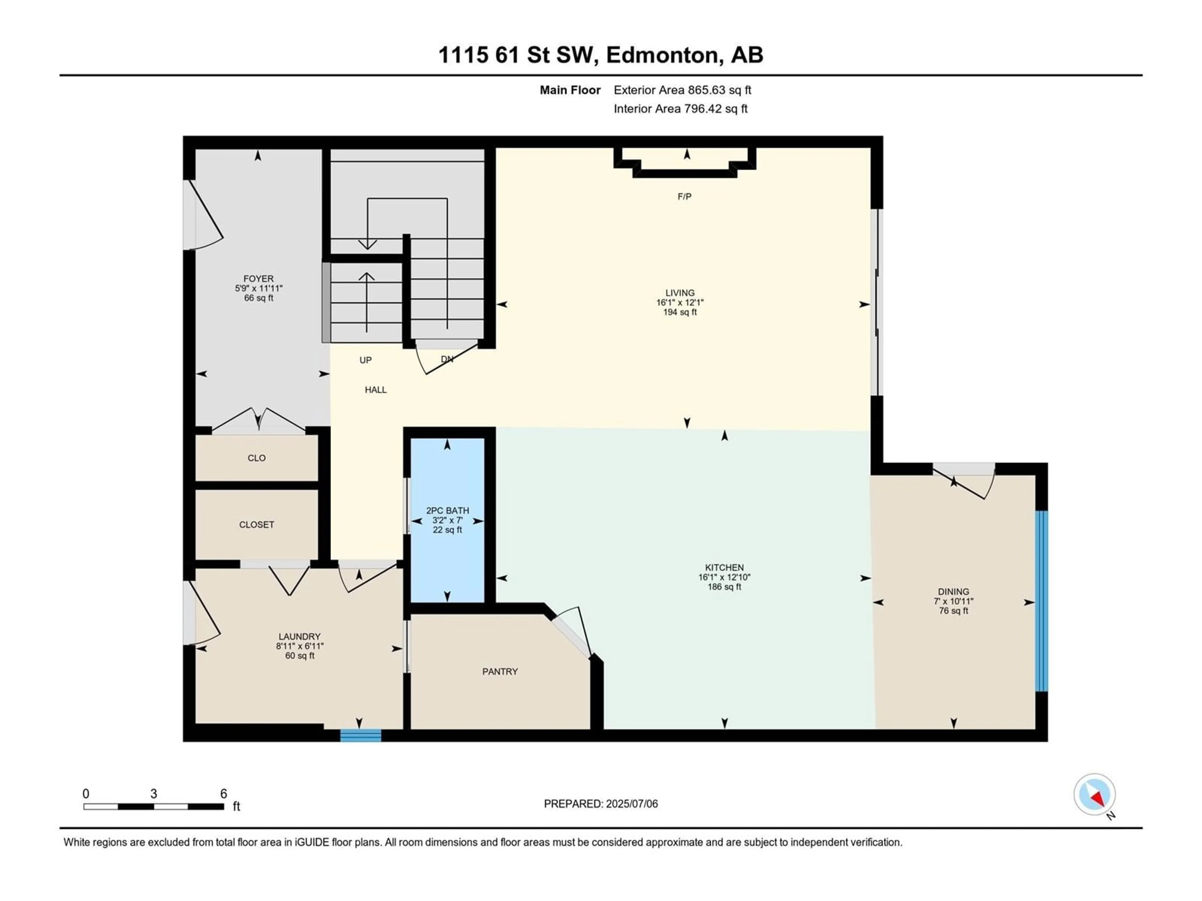 Floor plan for 1115 61 ST, Edmonton Alberta T6X0M5