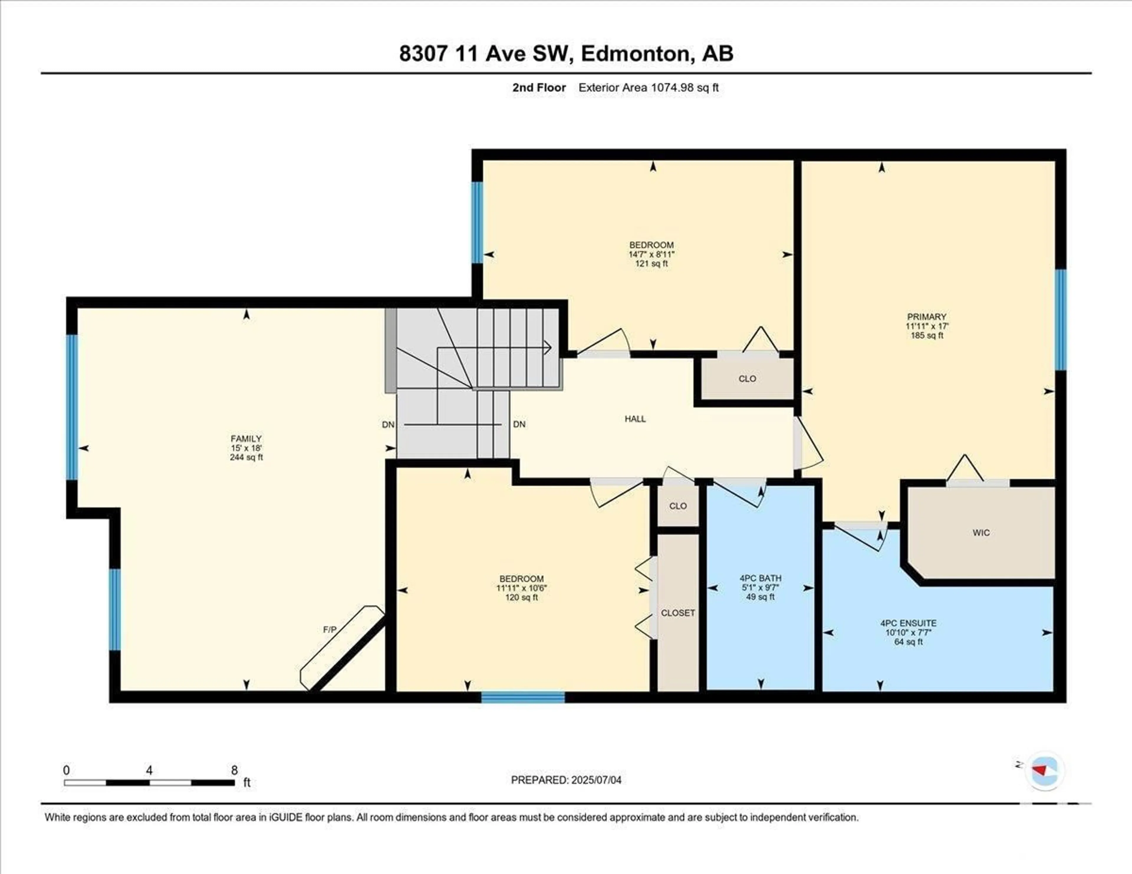Floor plan for 8307 11 AV, Edmonton Alberta T6X1E3