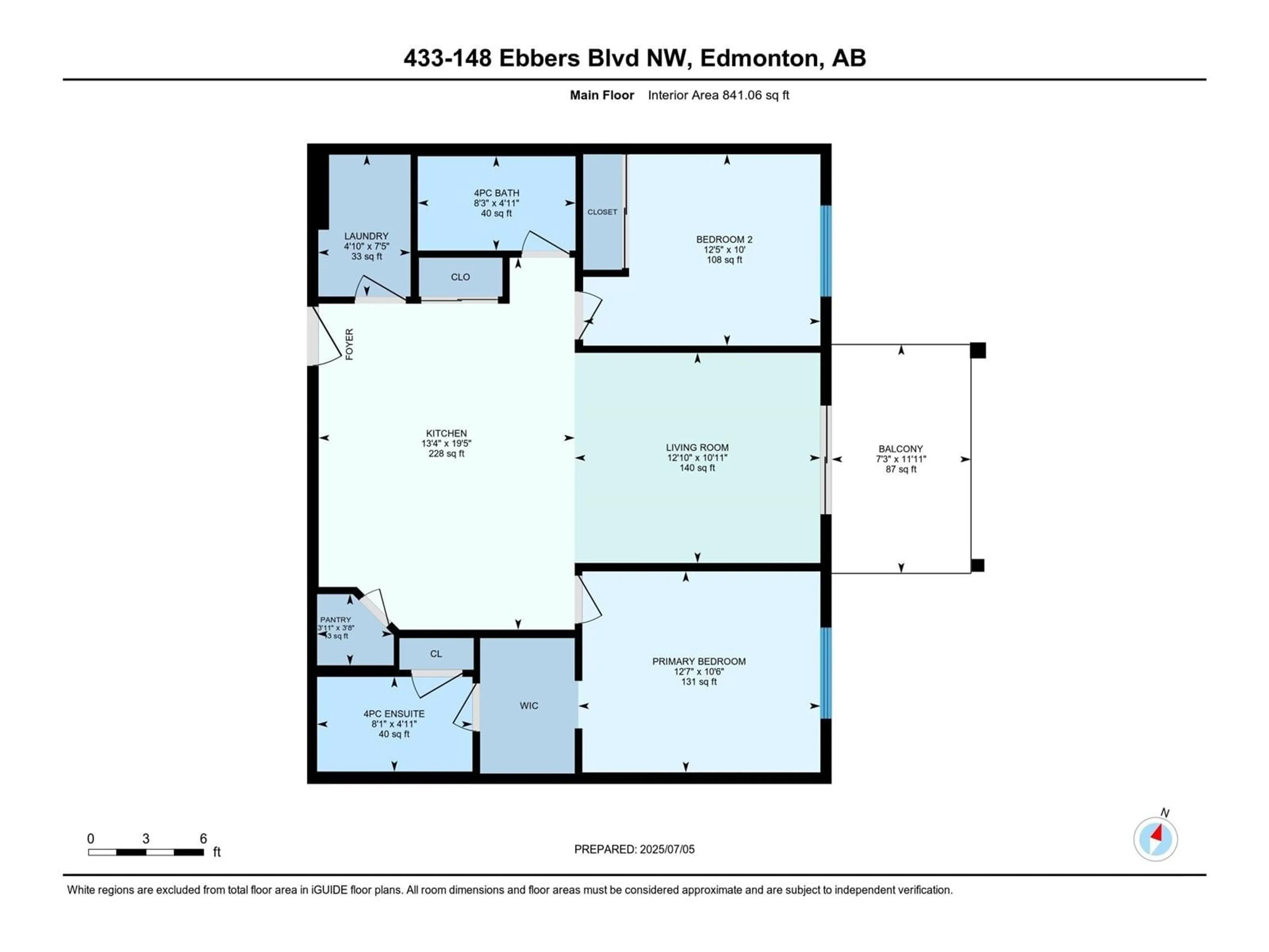 Floor plan for 433 EBBERS BV, Edmonton Alberta T5Y4A4