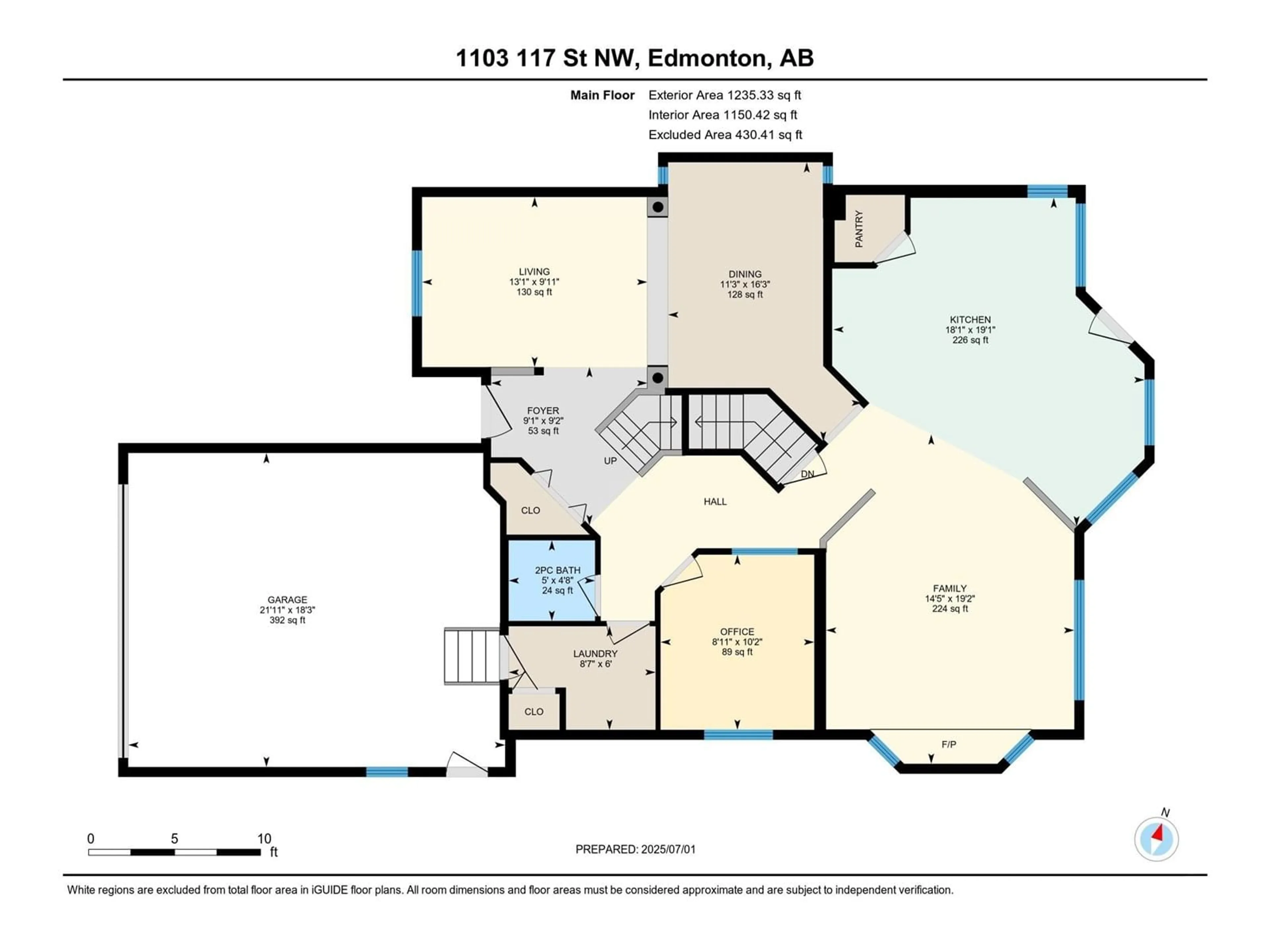 Floor plan for 1103 117 ST, Edmonton Alberta T6J7C3