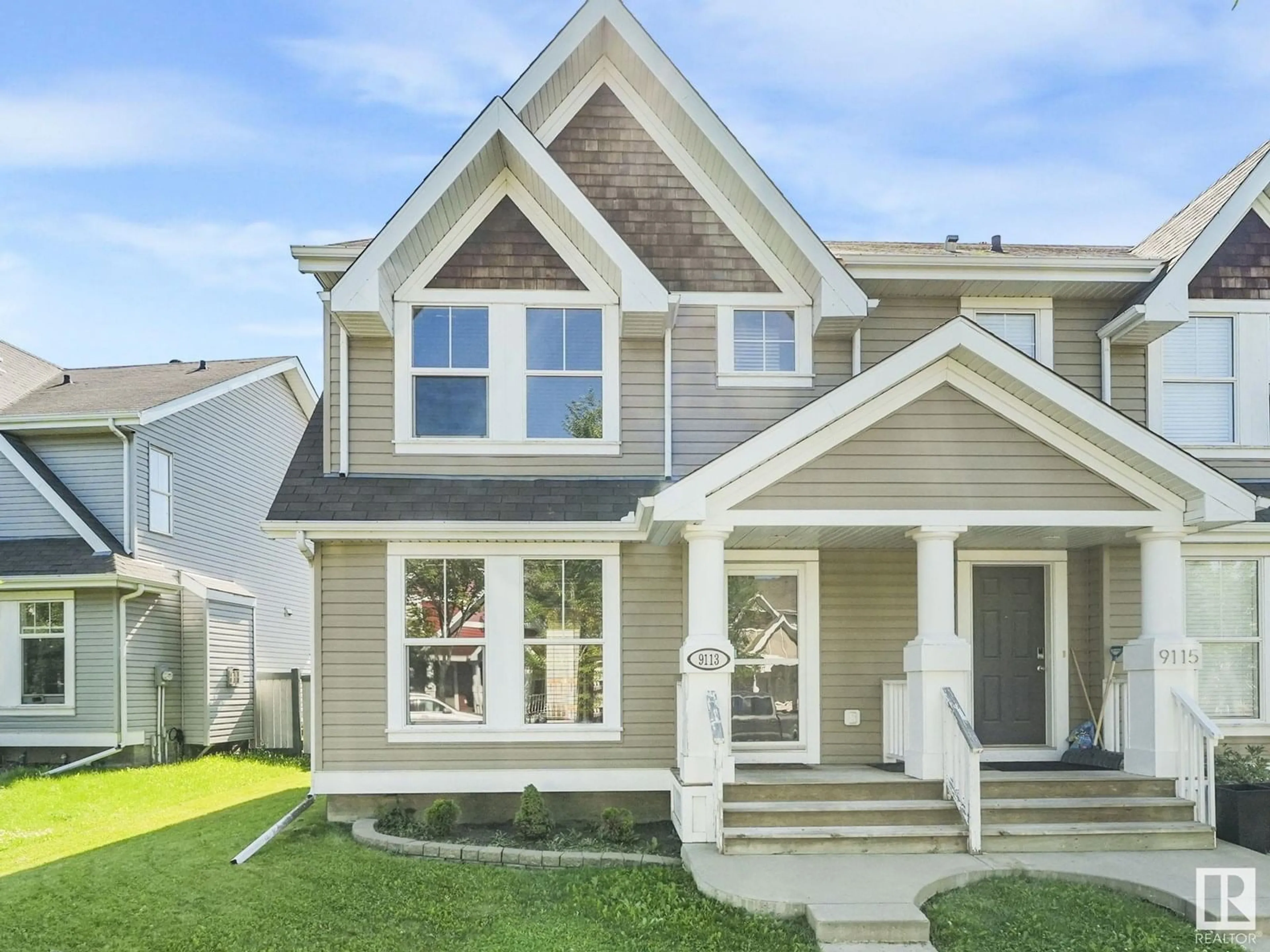 Home with vinyl exterior material, street for SW - 9113 SHAW WY, Edmonton Alberta T6X0S4