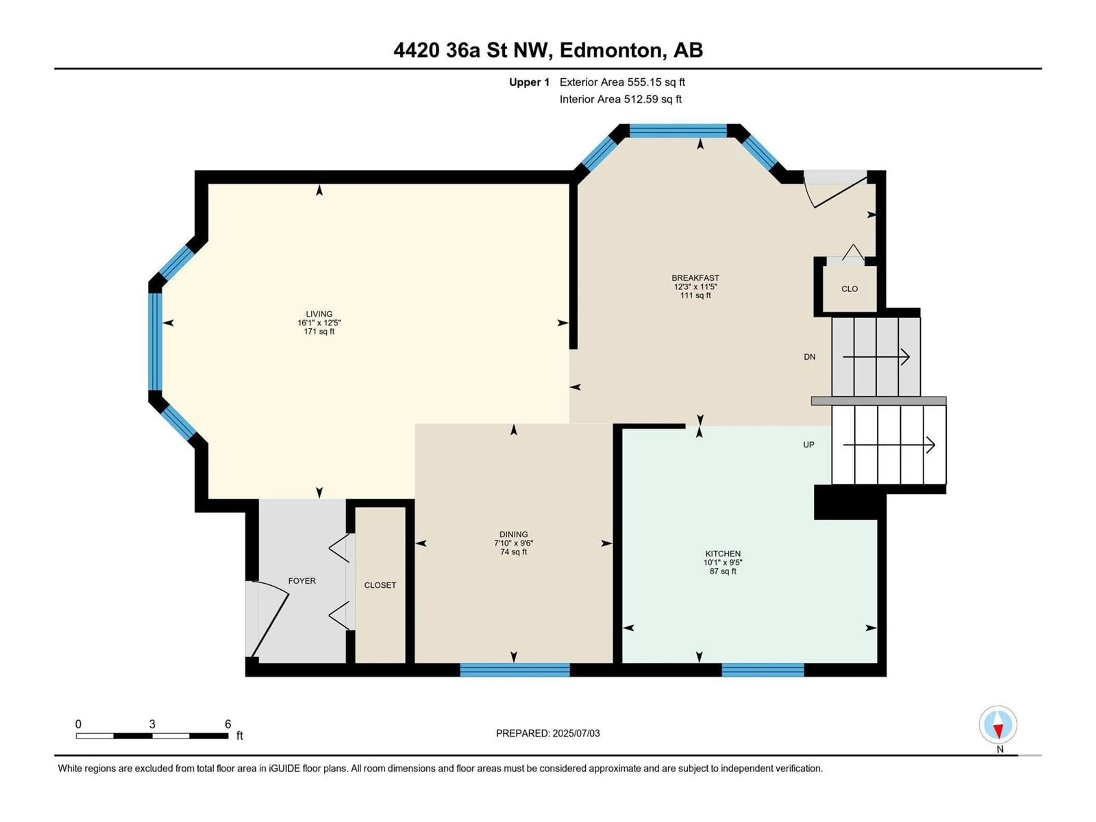 Floor plan for 4420 36A ST, Edmonton Alberta T6L6K5