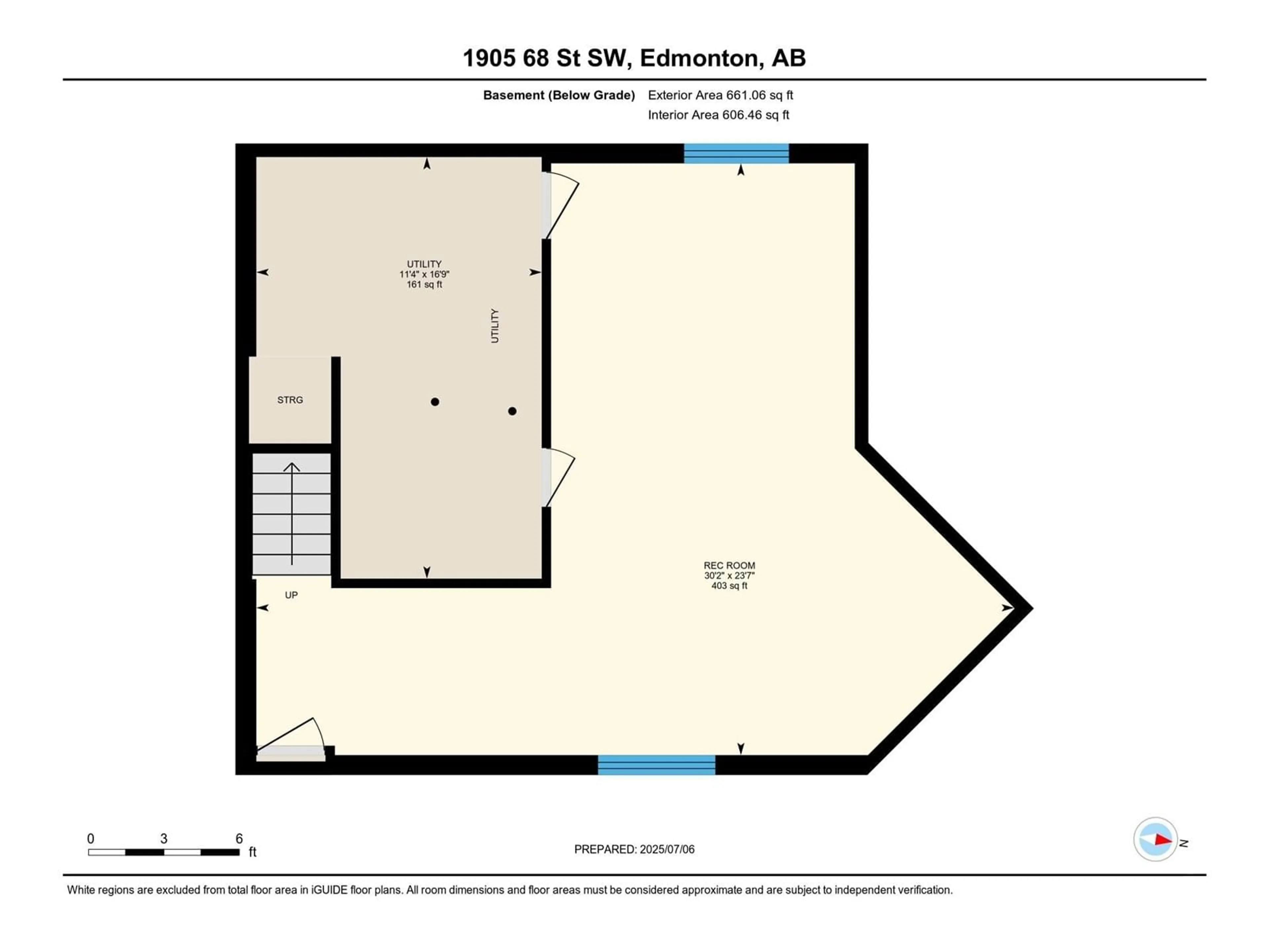 Floor plan for 1905 68 ST, Edmonton Alberta T6X0M2