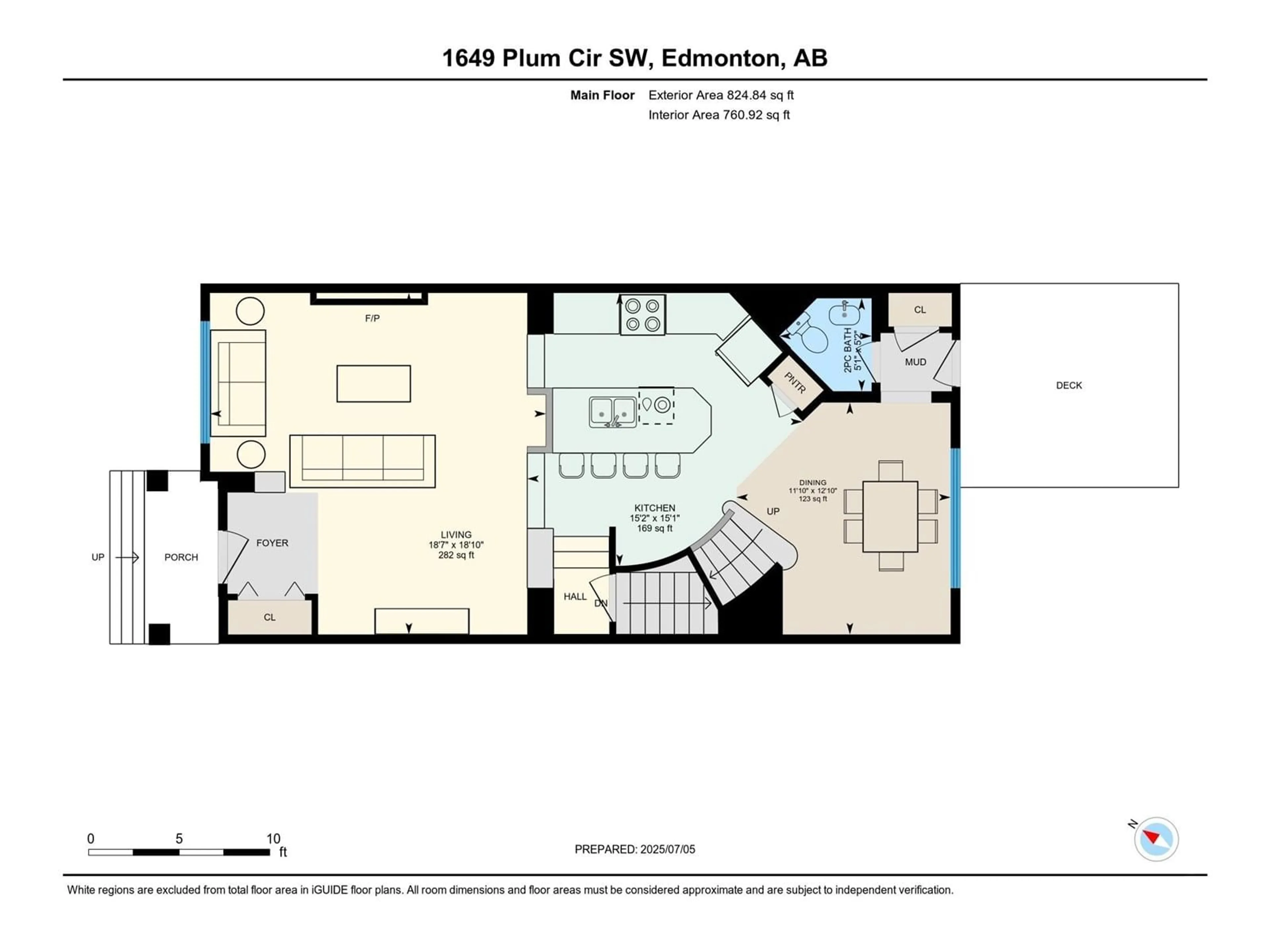 Floor plan for CI SW - 1649 PLUM CIRCLE, Edmonton Alberta T6X2Y5